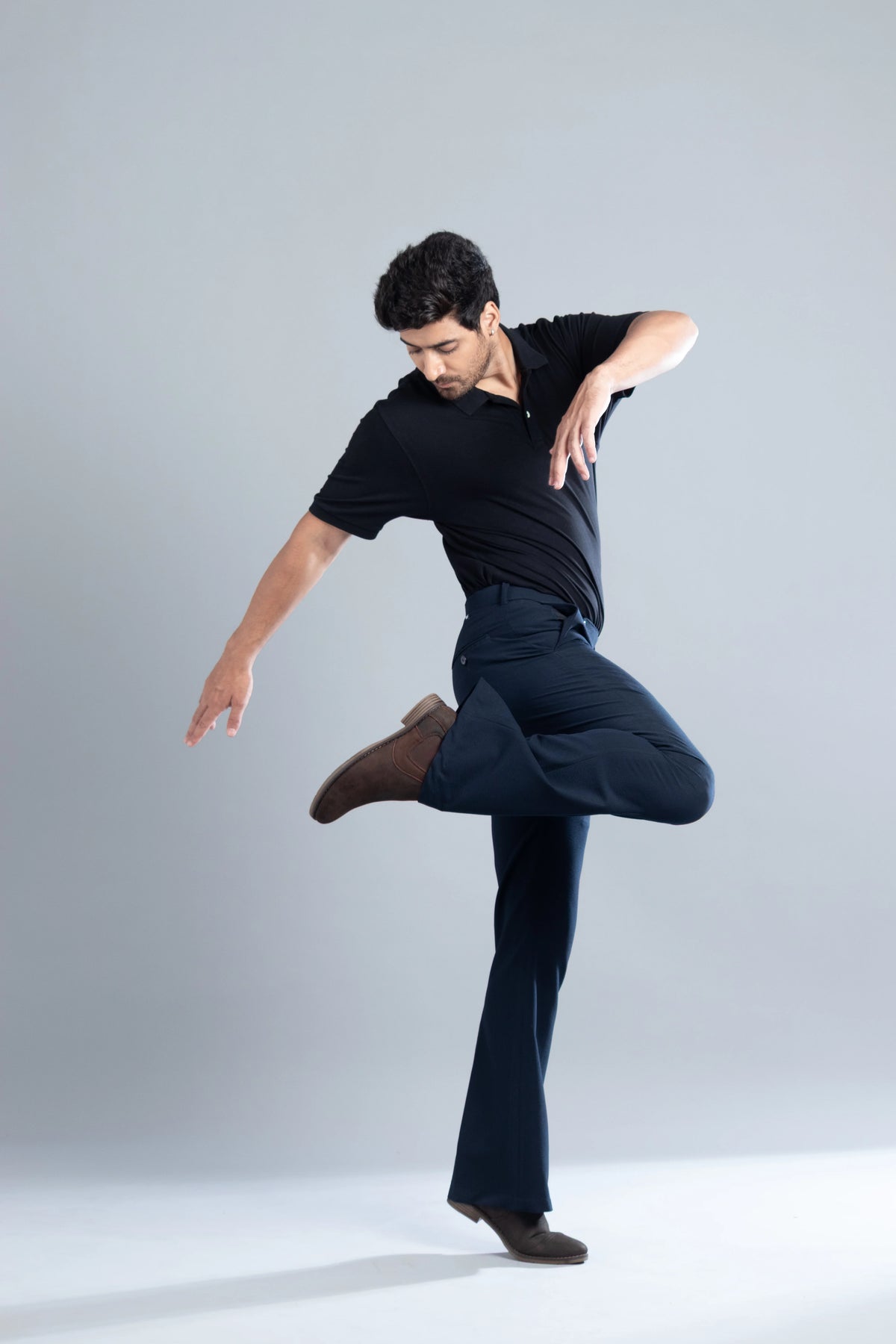 Navy SeerSucker Lining Bootcut Pants