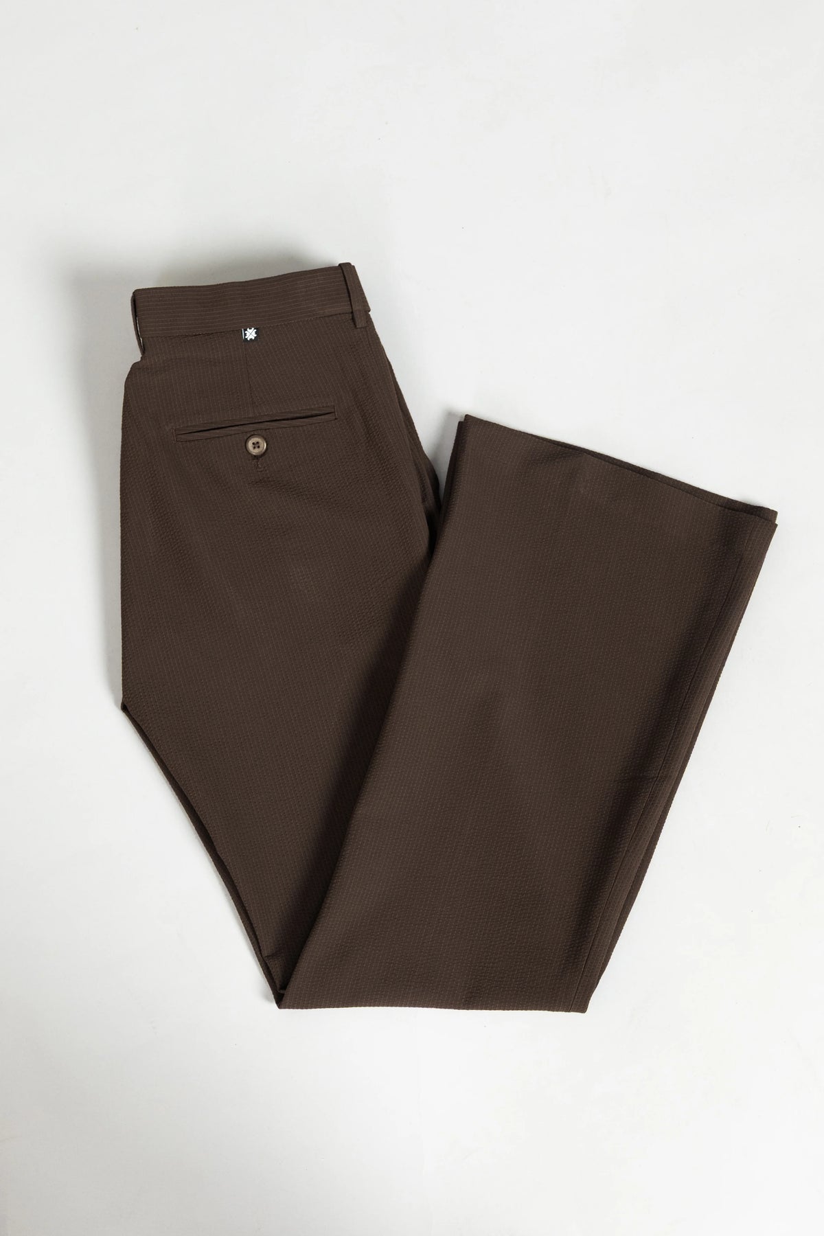 Brown SeerSucker Lining Bootcut Pants