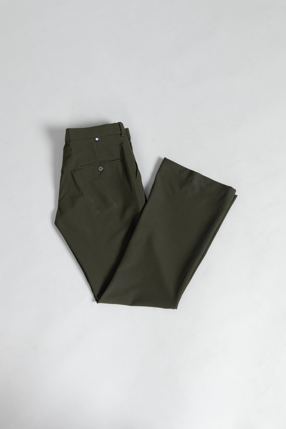 Olive SeerSucker Lining Bootcut Pants