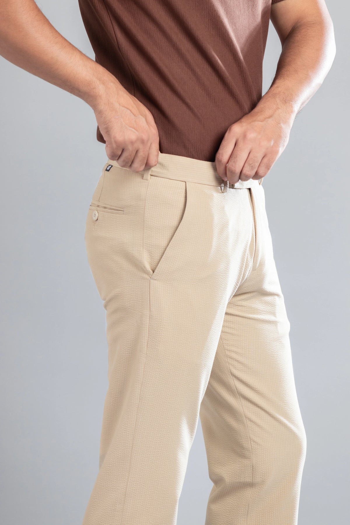 Peanut SeerSucker Lining Bootcut Pants