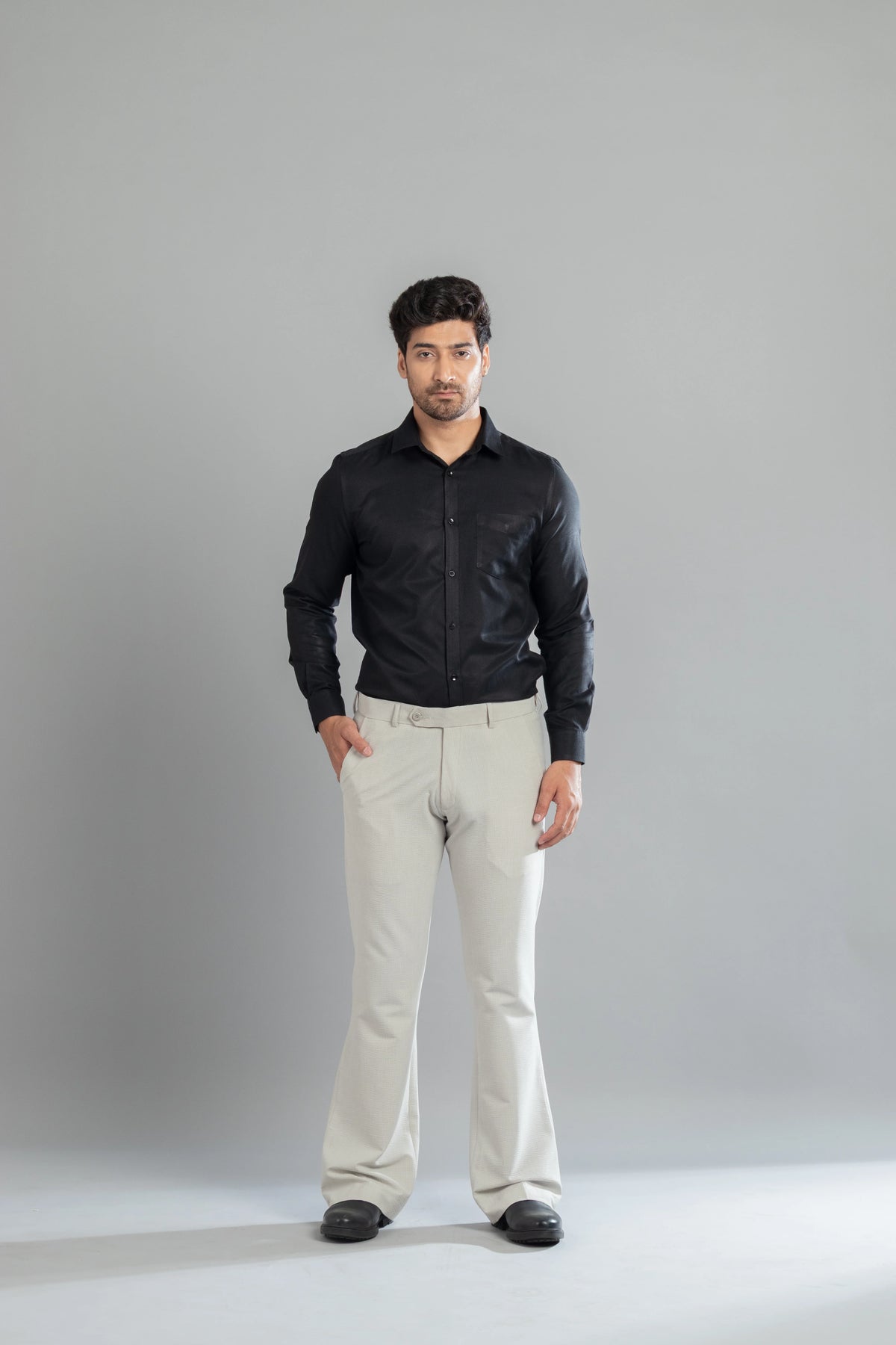 Smoke SeerSucker Lining Bootcut Pants