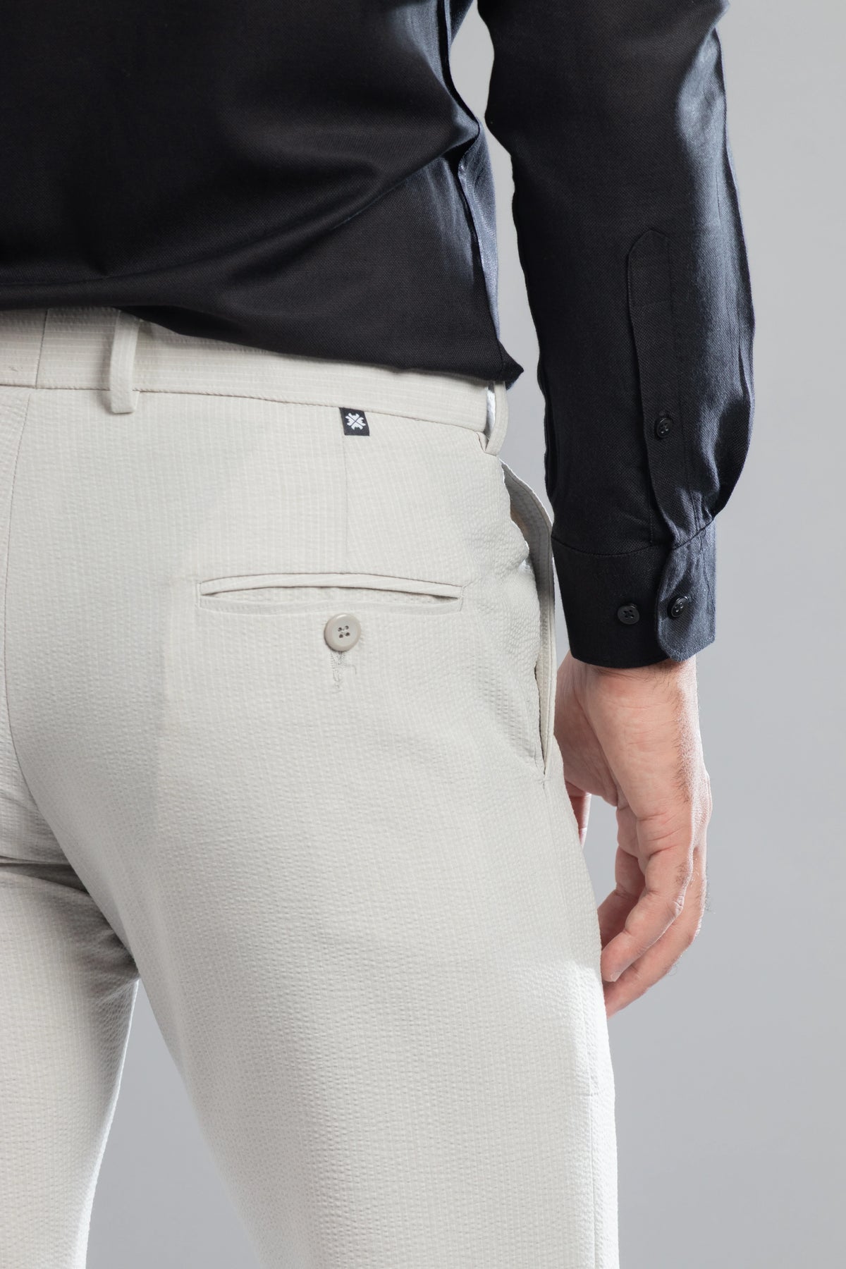 Smoke SeerSucker Lining Bootcut Pants