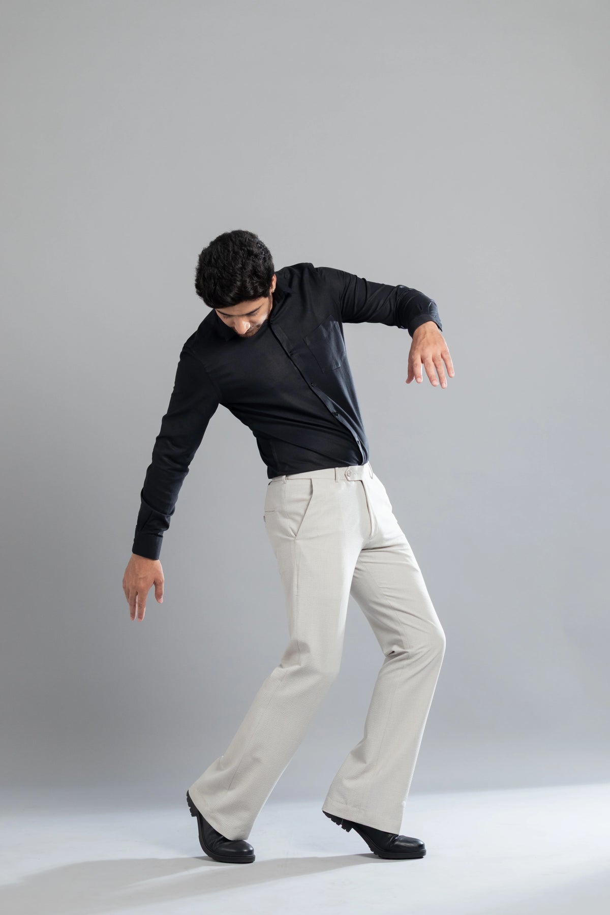 Smoke SeerSucker Lining Bootcut Pants