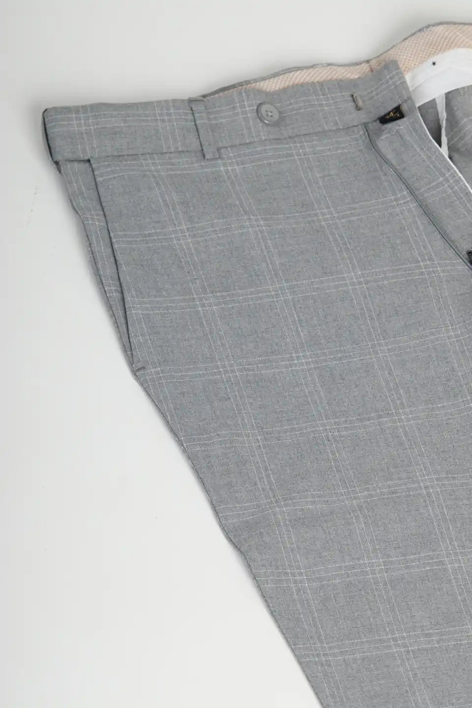 Urban Checks Flexiwaist Pants Ice Grey - Fabric view