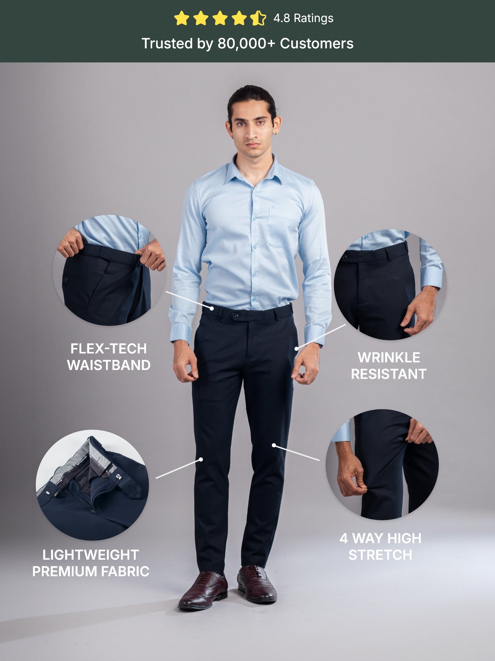 Iguana Warp Checks Flexiwaist Pants