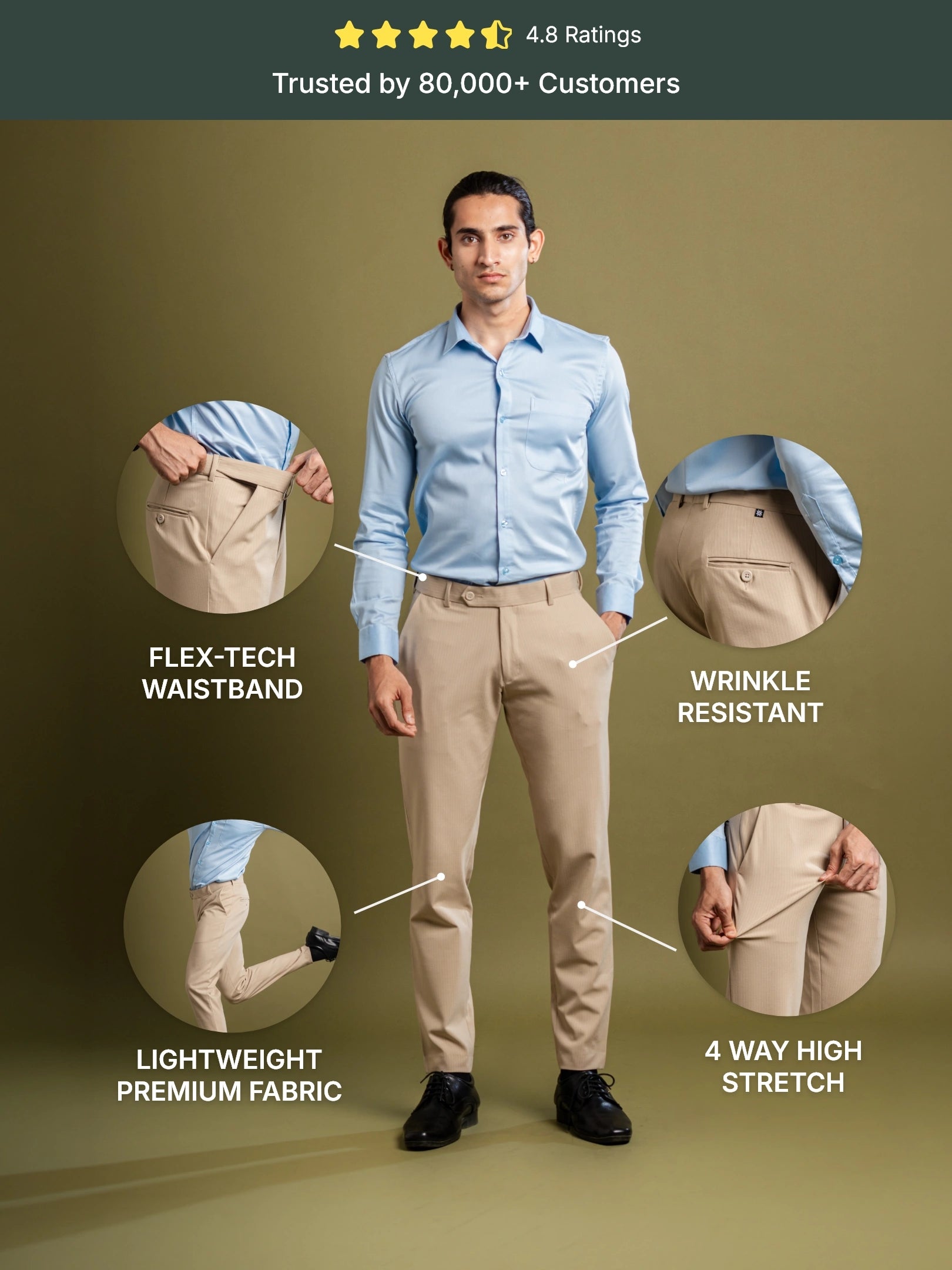 Ivory Cream Pinstripe Flexiwaist Pant