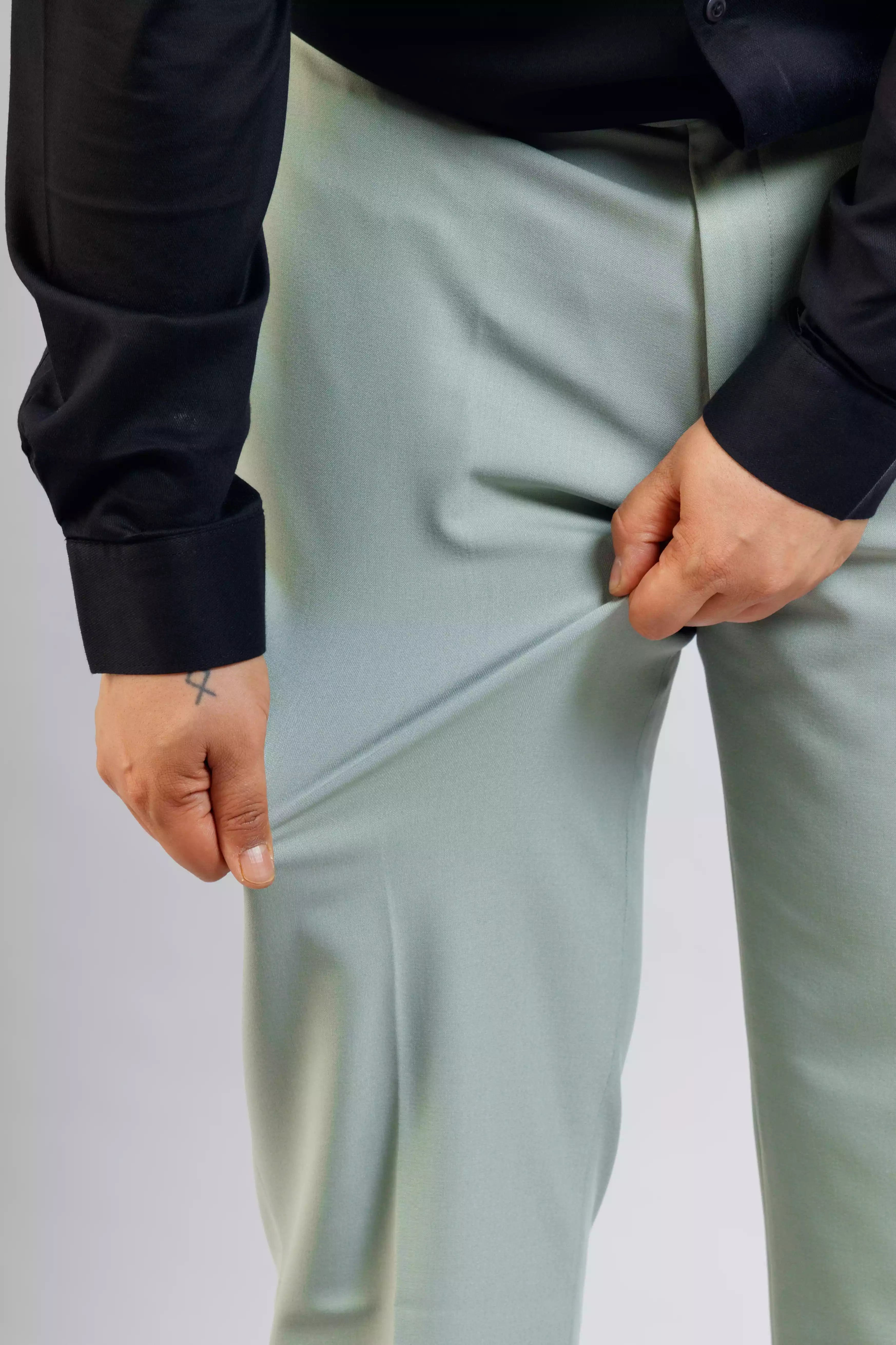 Muffynn FlexiPlus Straight Fit Pant In Green Color