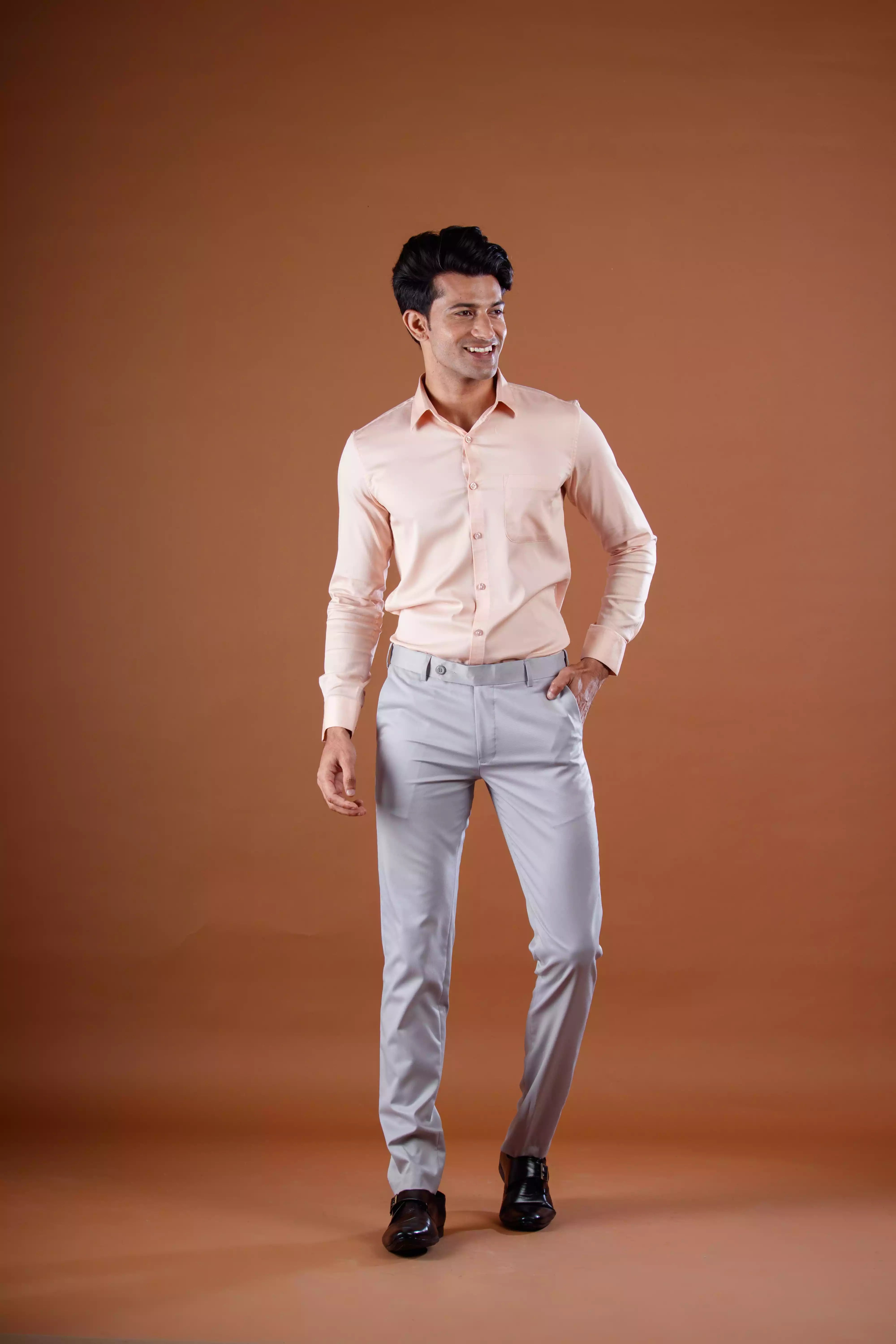 Muffynn Flexiplus Straight Fit Trouser In Grey Color