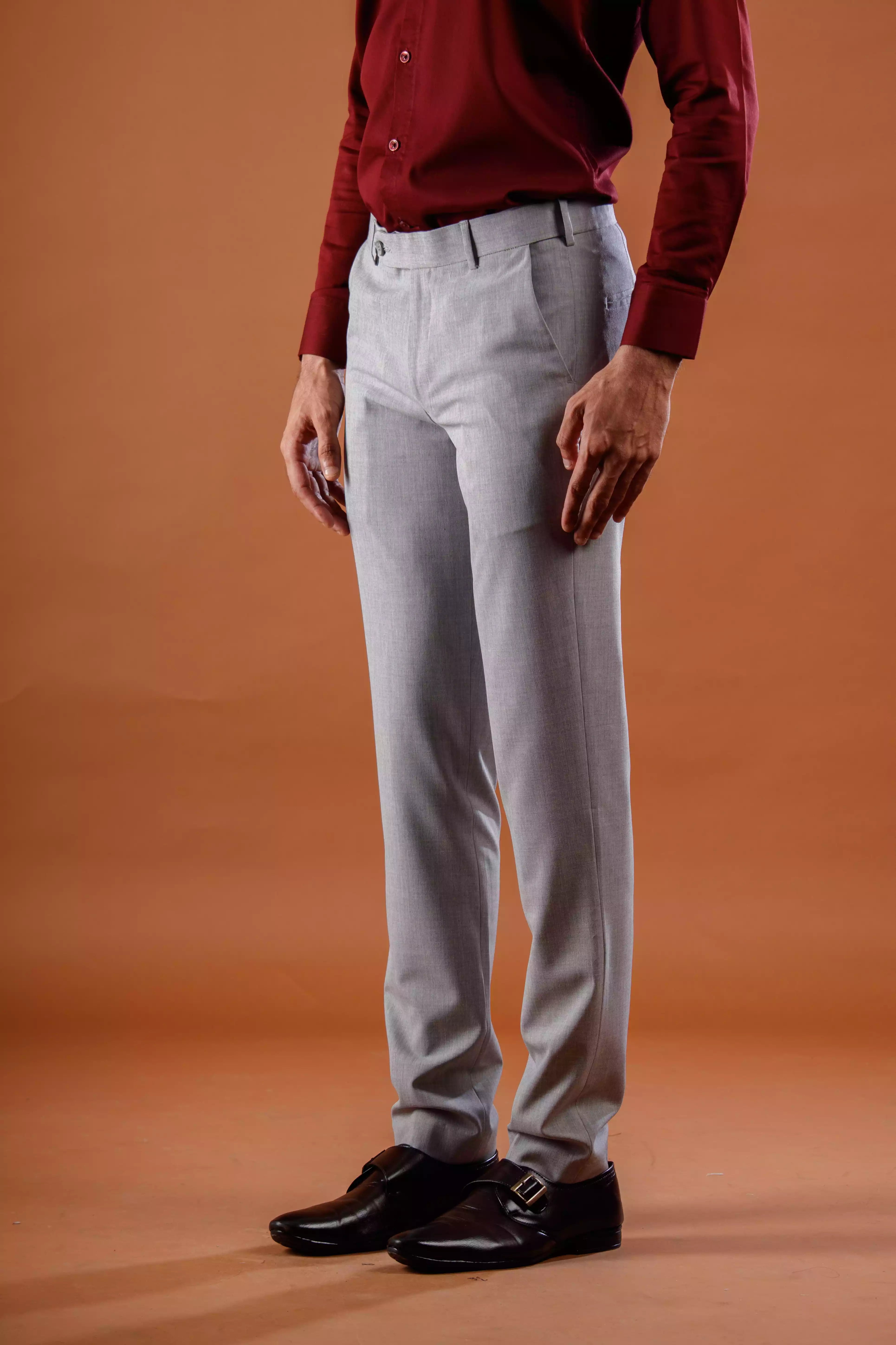 Muffynn Flexiplus Straight Fit Trouser in Tex Grey color