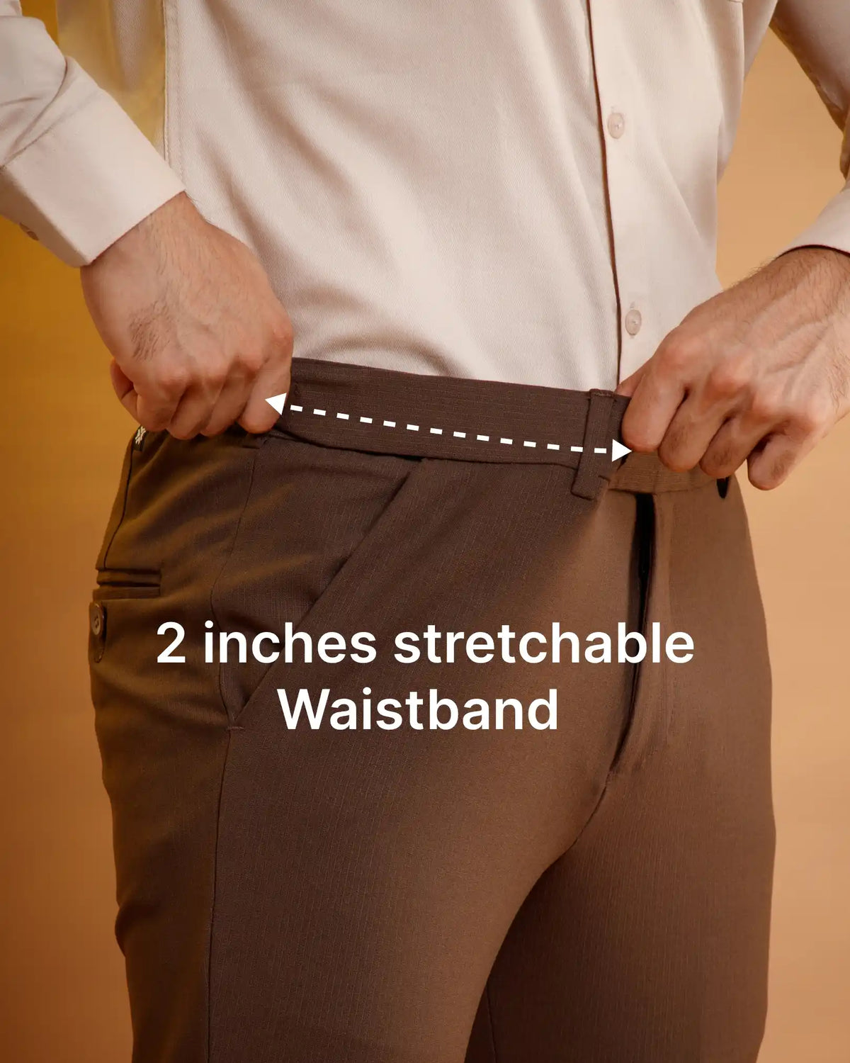 French Beige Flexiwaist Mild Lining Trousers