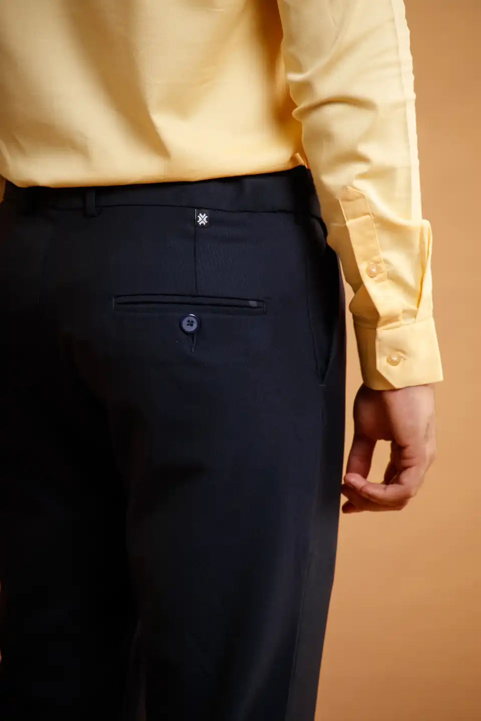 Men’s premium Ink Blue Flexiwaist Mild Lining Trousers for Men - Side view