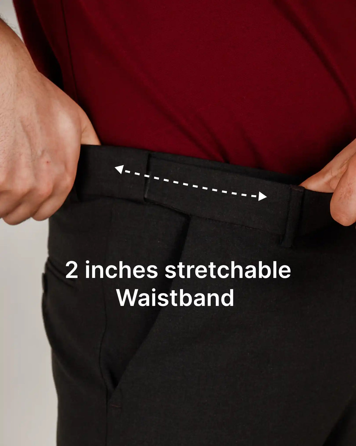 Charcoal Flexiwaist Formal Pant For Men