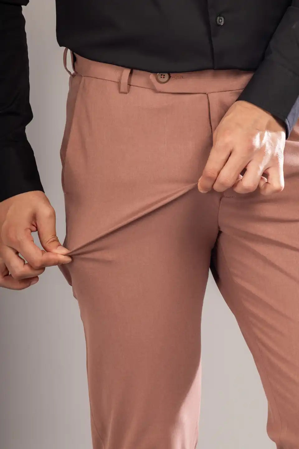 Men’s premium Chestnut Flexiwaist Stretchable Pants for Men – Close view