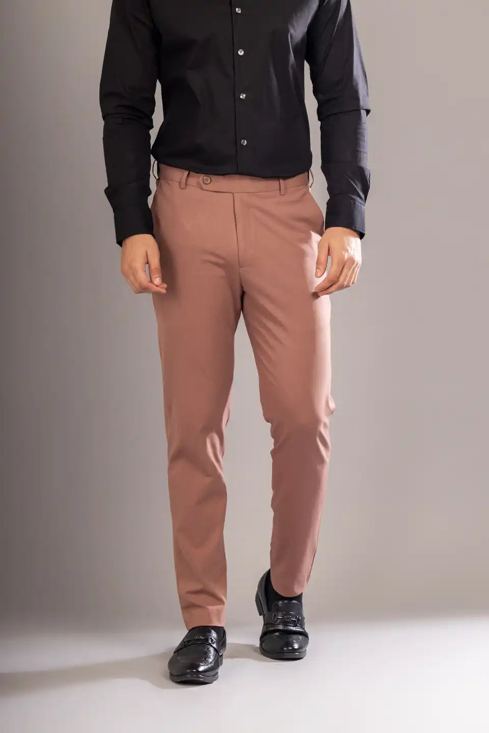 Men’s premium Chestnut Flexiwaist Stretchable Pants for Men – Front view