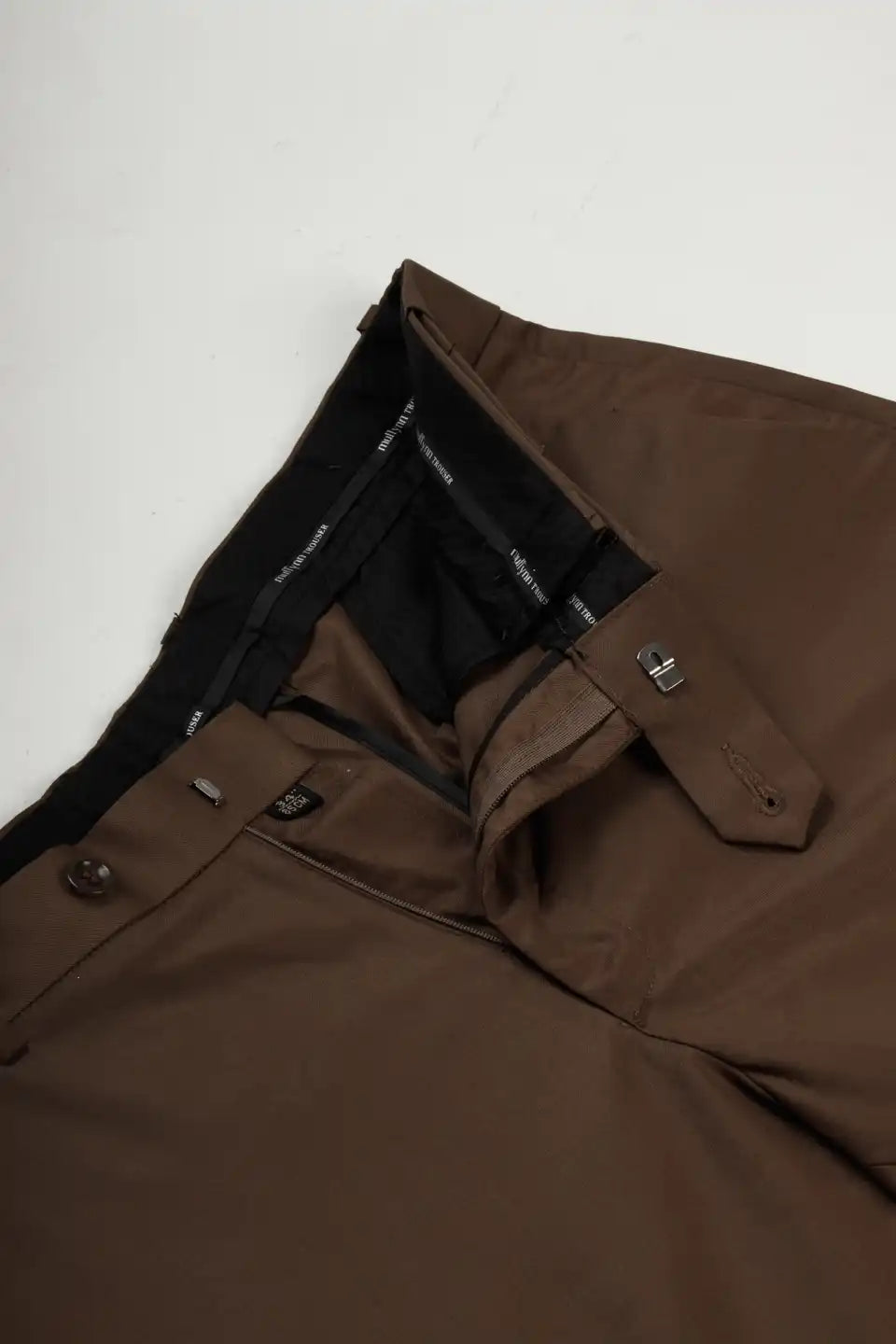 Men’s premium coffee brown Flexiwaist Stretchable Pants for Men  - Fabric view