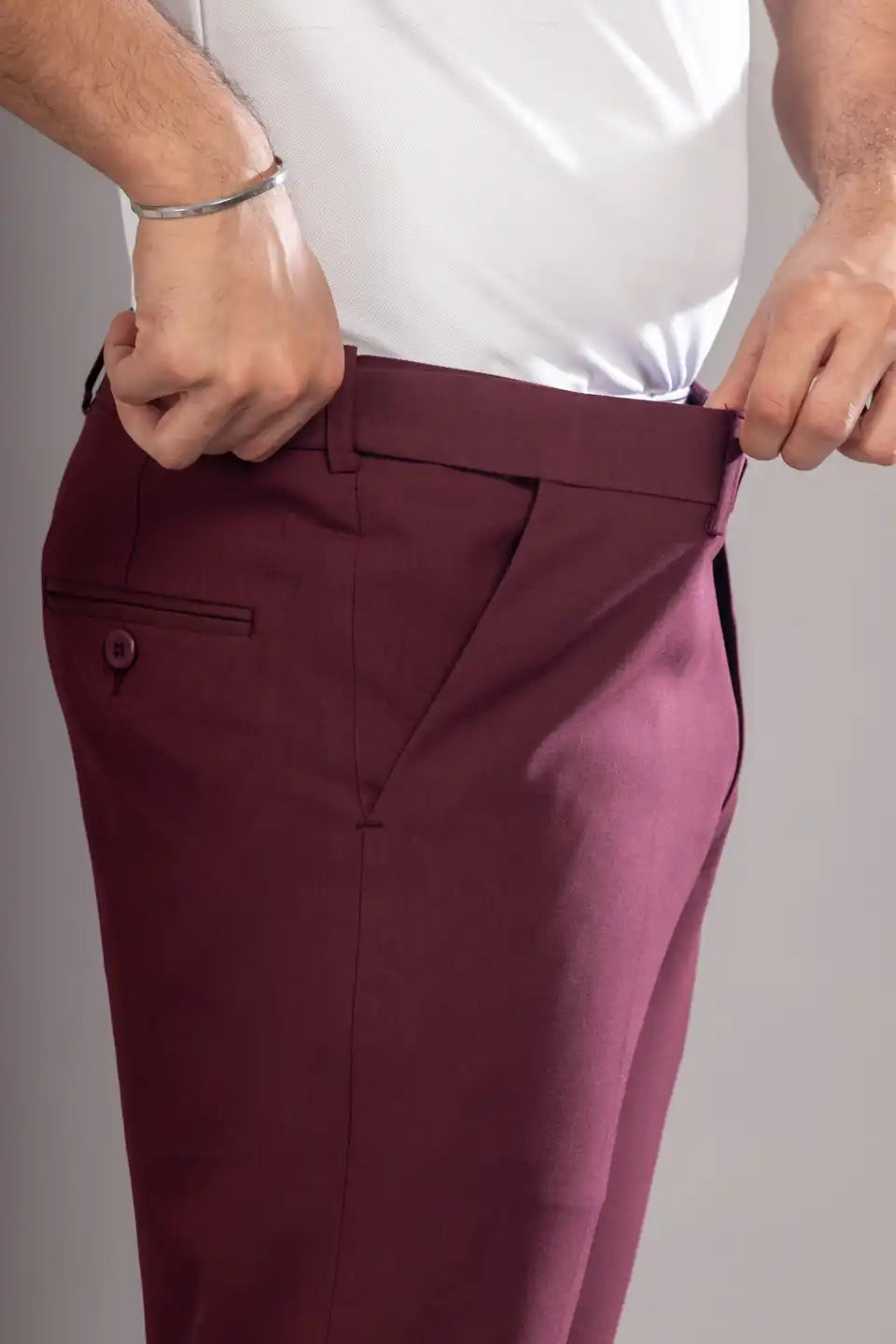 Men’s premium Mulberry Flexiwaist Stretchable Pants for Men – Side view