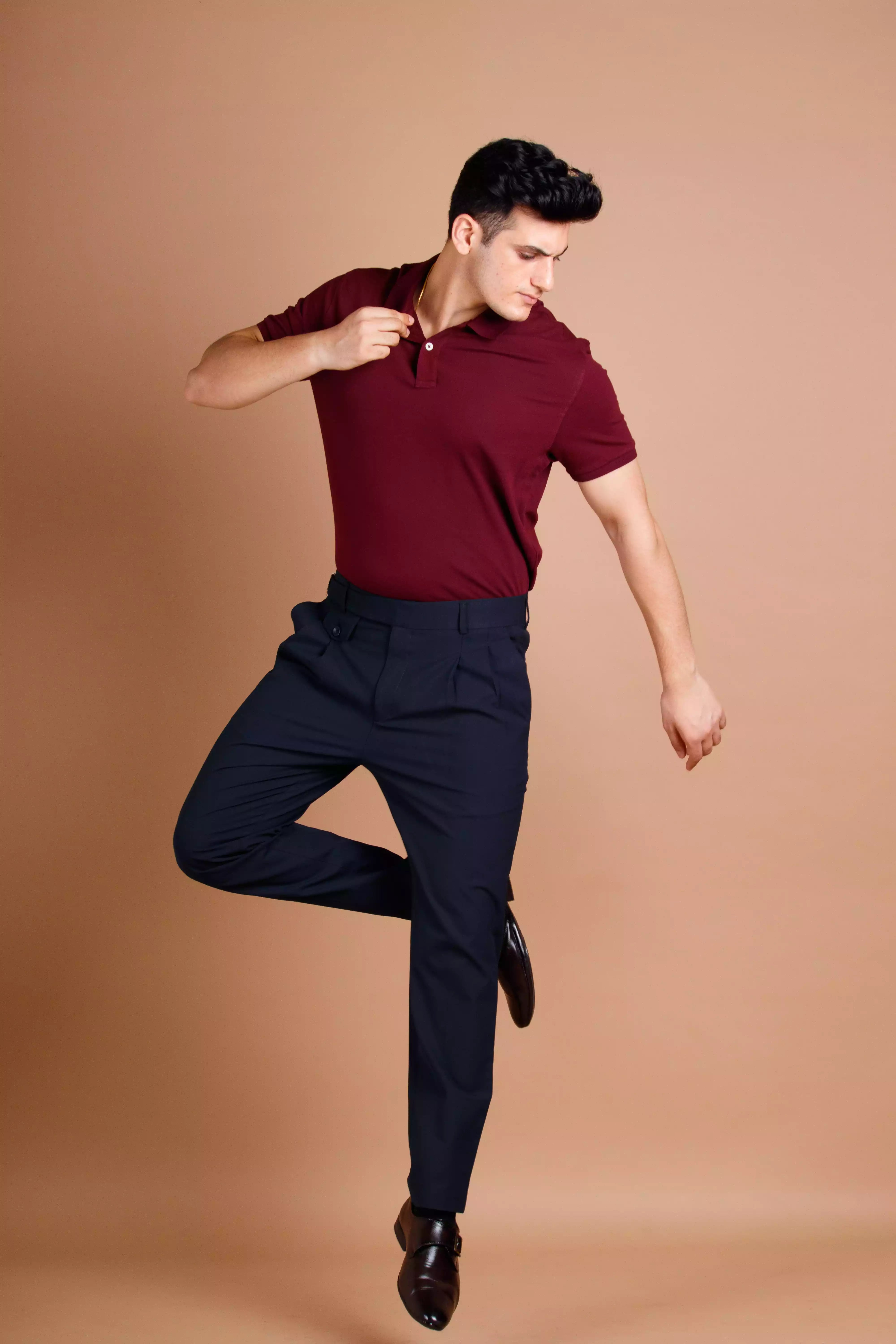 Gurkha Pants For Men in Navy blue