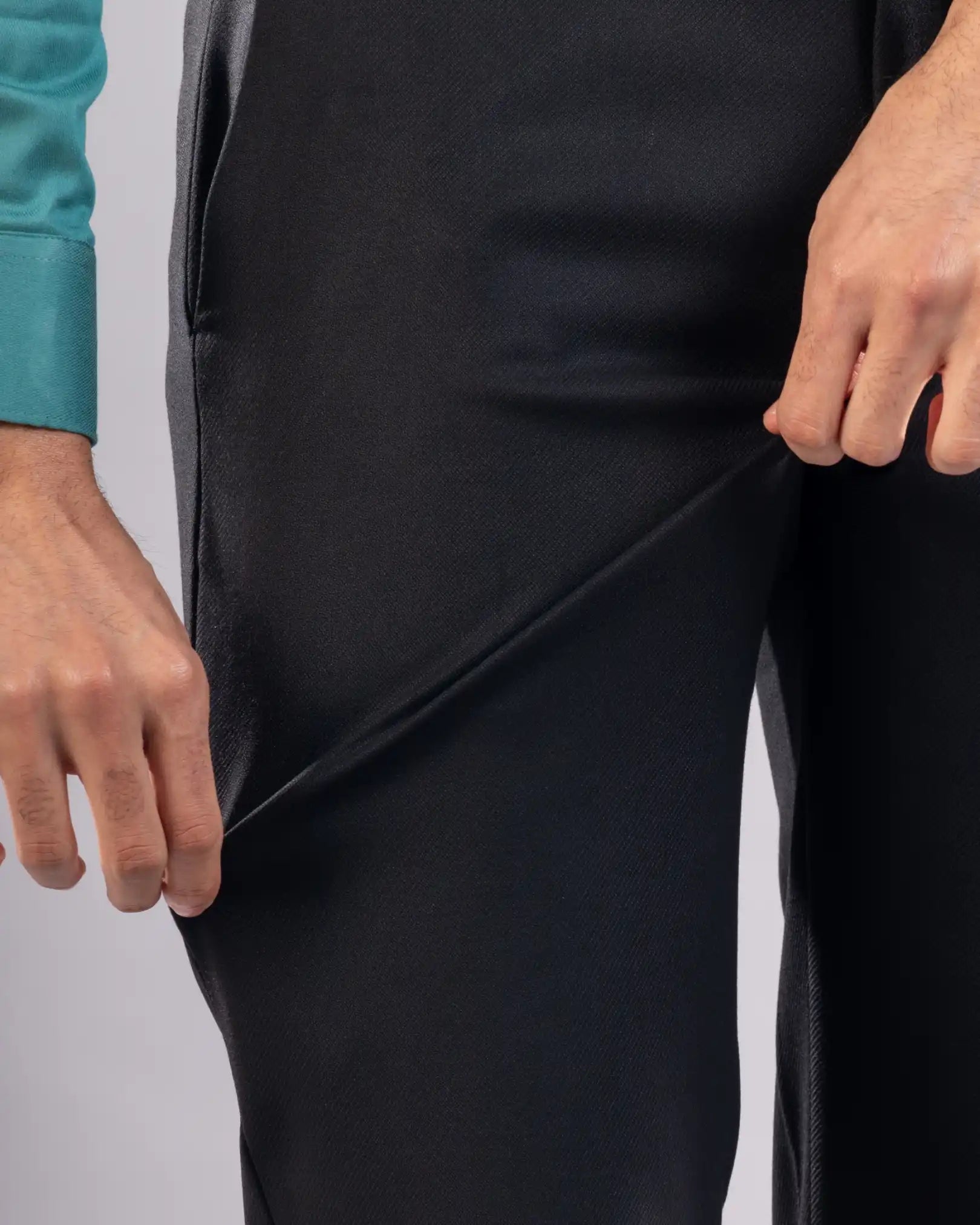 Men’s premium Black Truefit all day pants - fabric view