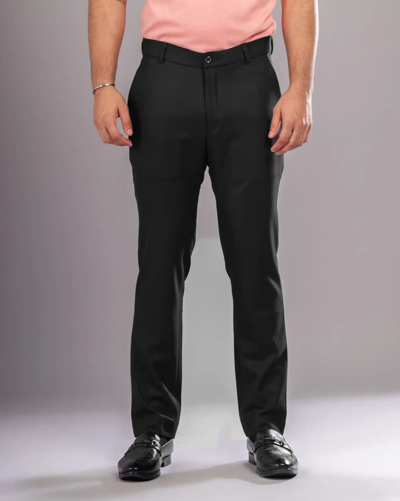 Men’s premium Charcoal Truefit all day pants - front view