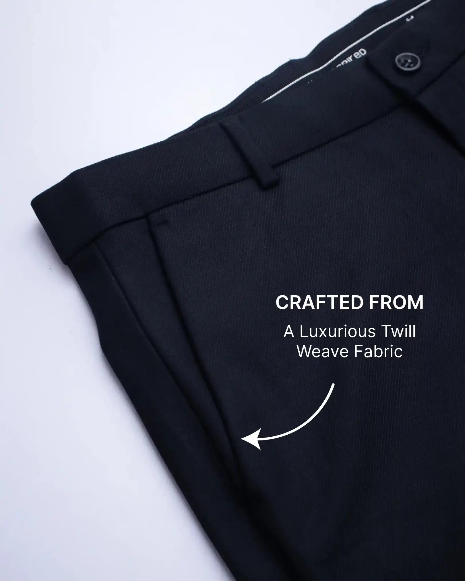 Men’s premium Navy Blue Truefit all day pants - fabric view
