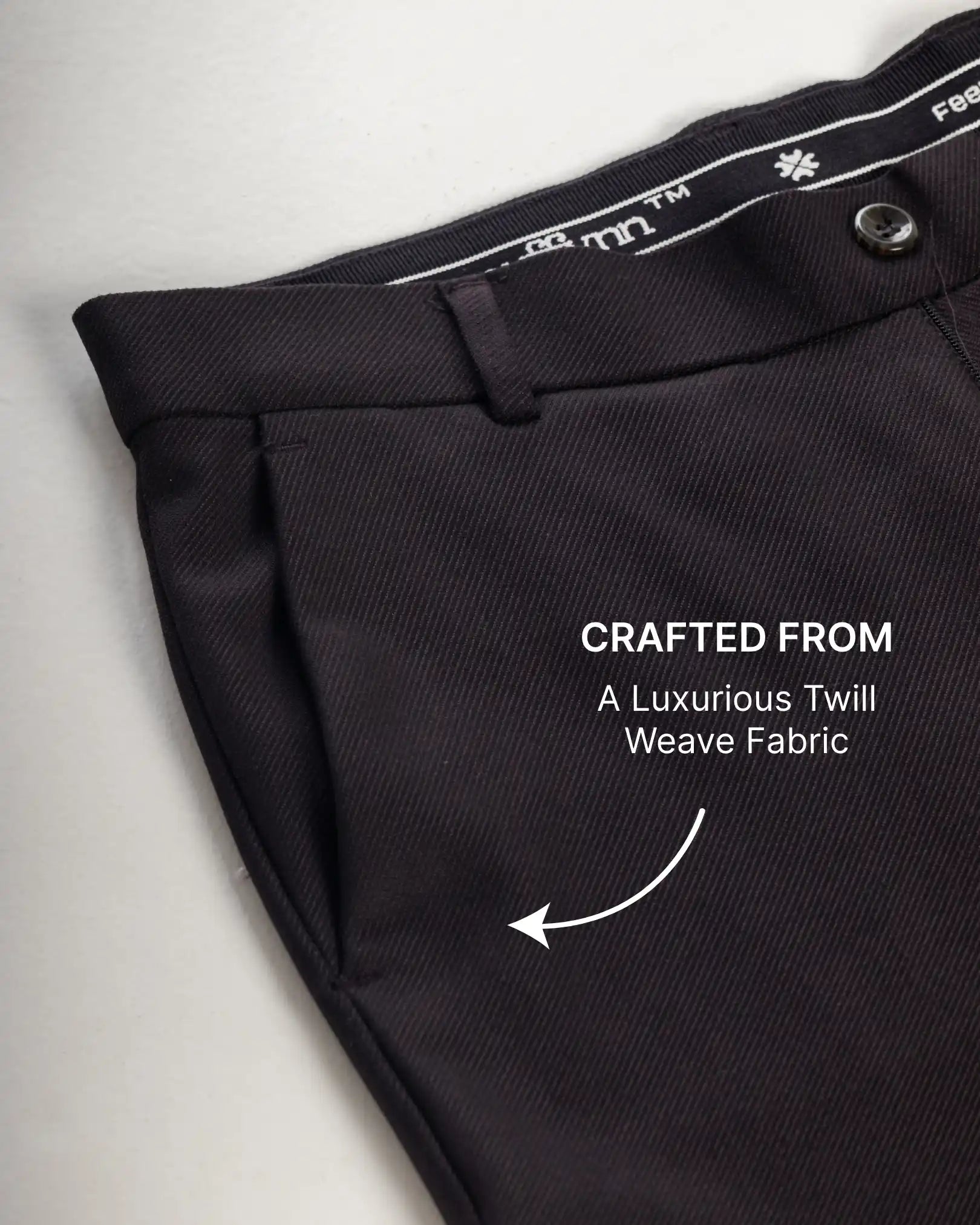 Men’s premium Wine Truefit all day pants - fabric view