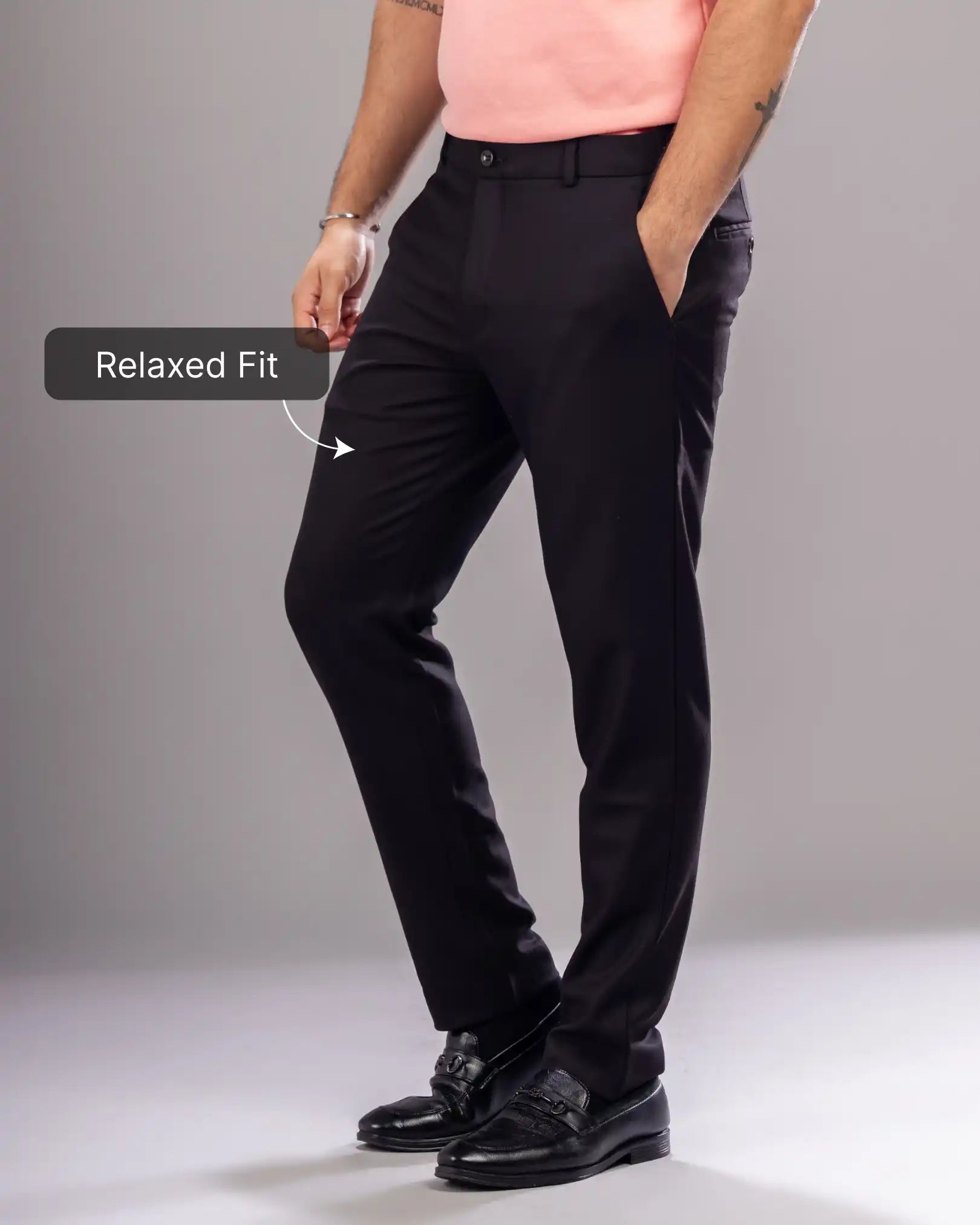 Men’s premium Wine Truefit all day pants - side view