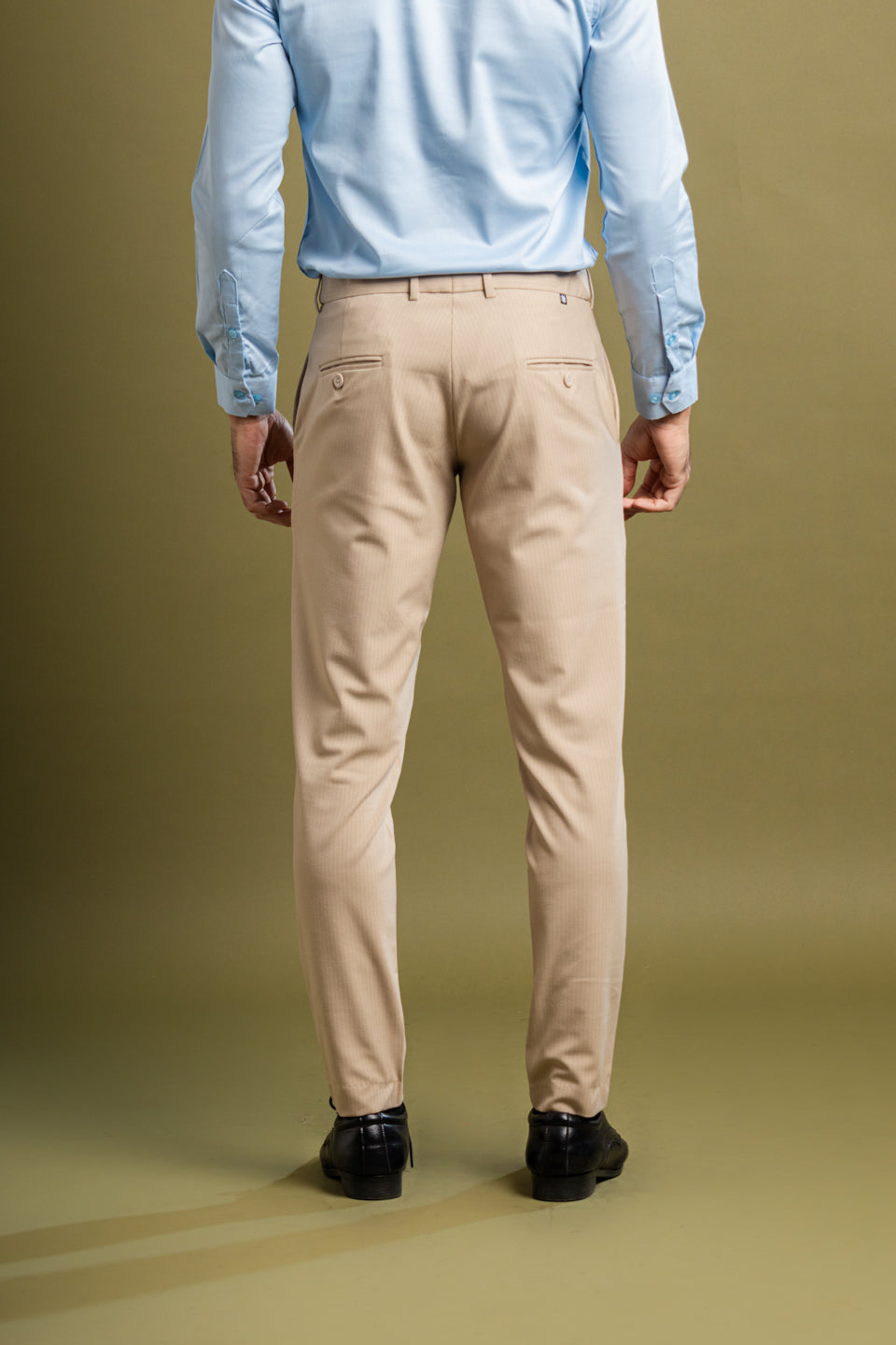 Ivory Cream Pinstripe Flexiwaist Pant – Back View
