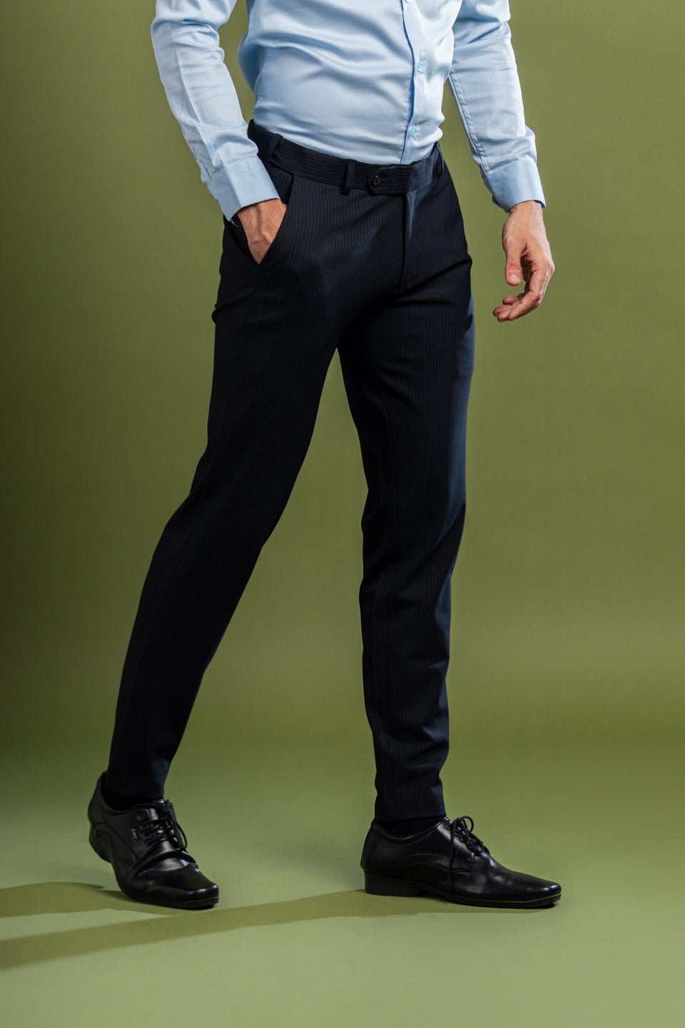 Royal Navy Pinstripe Flexiwaist Pant – Front View