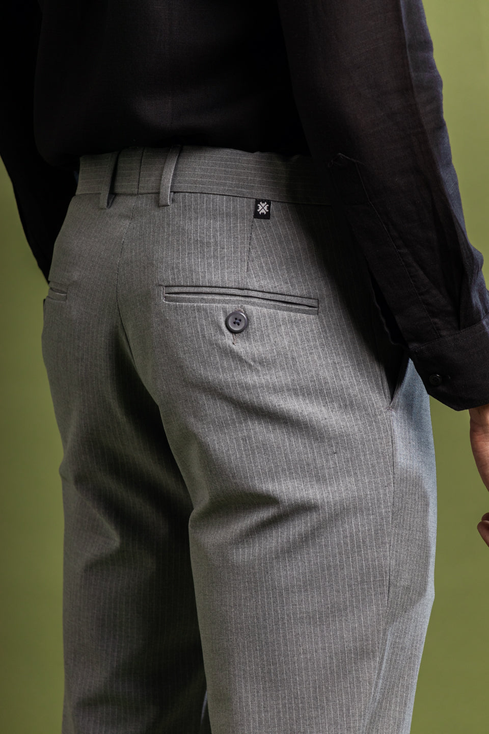 Urban Grey Pinstripe Flexiwaist Pant – Back View