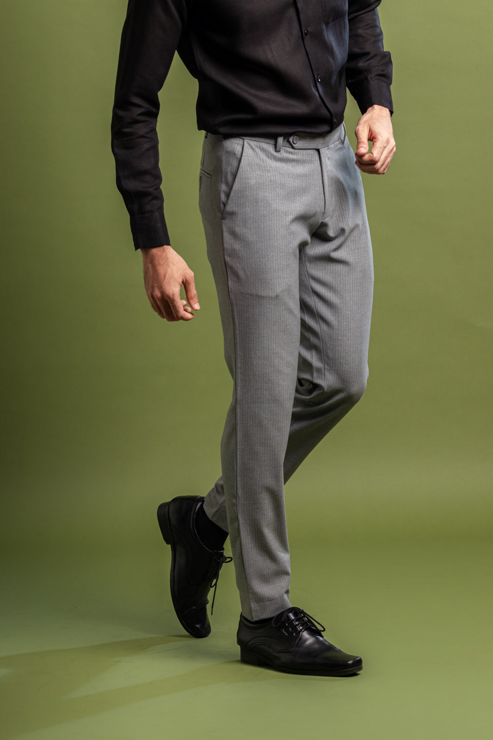 Urban Grey Pinstripe Flexiwaist Pant – Front View