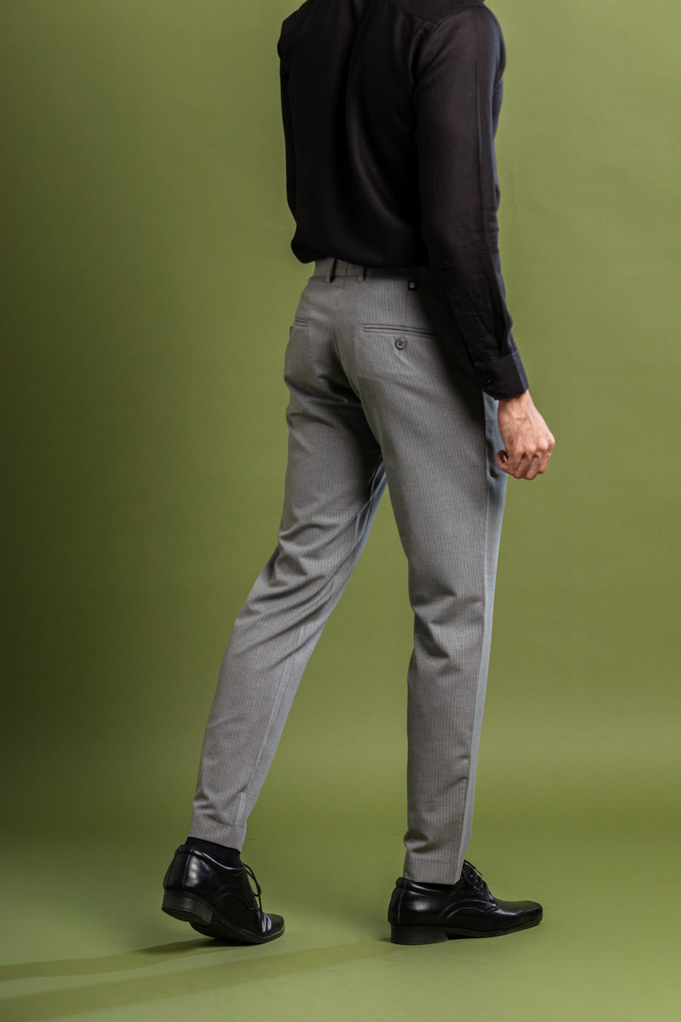 Urban Grey Pinstripe Flexiwaist Pant – Lifestyle View