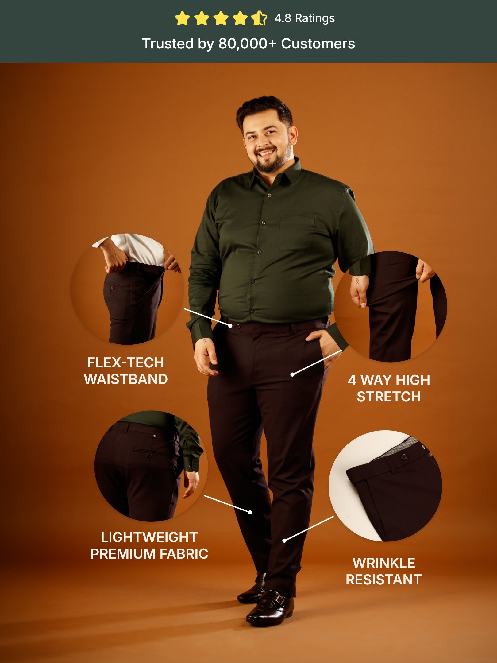 Sangria Wine Flexiwaist Straight Fit Plus Size Pants