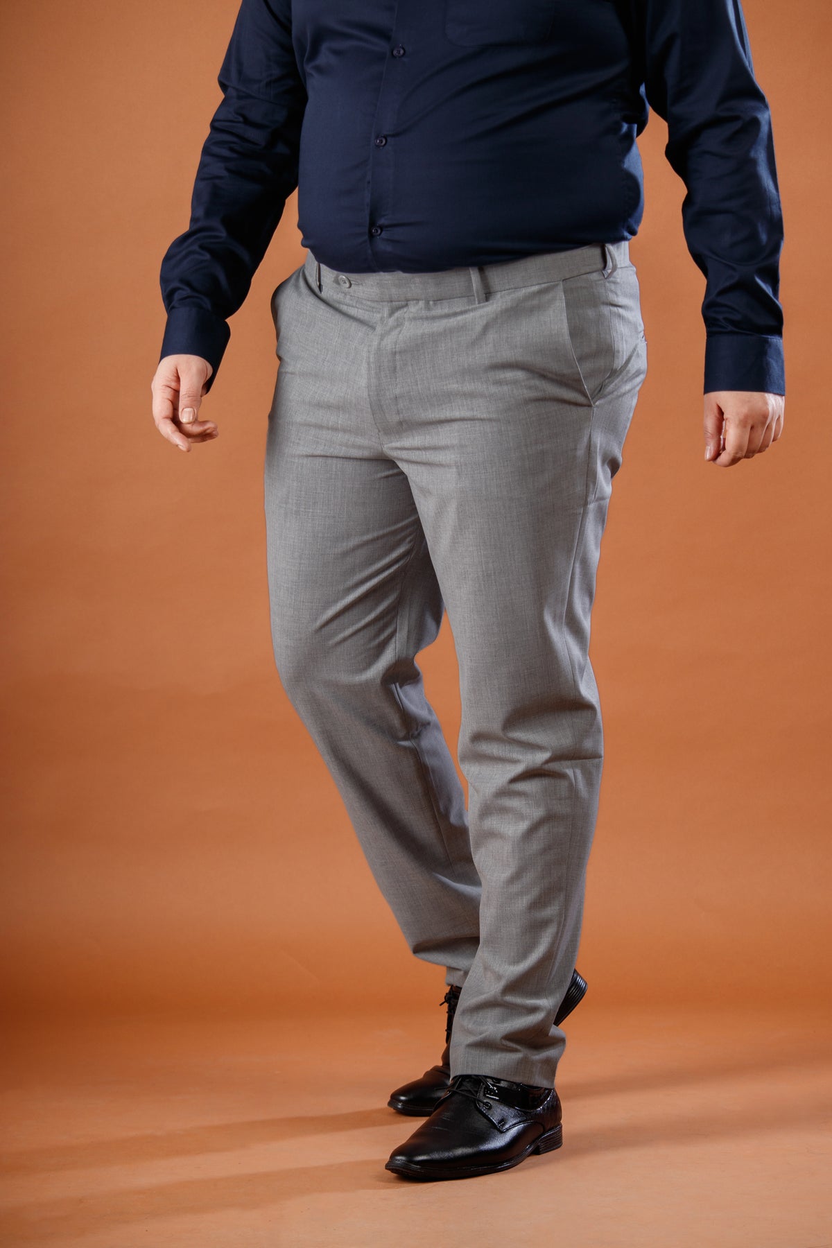 Shadow Grey Flexiwaist Straight Fit Plus Size Pants