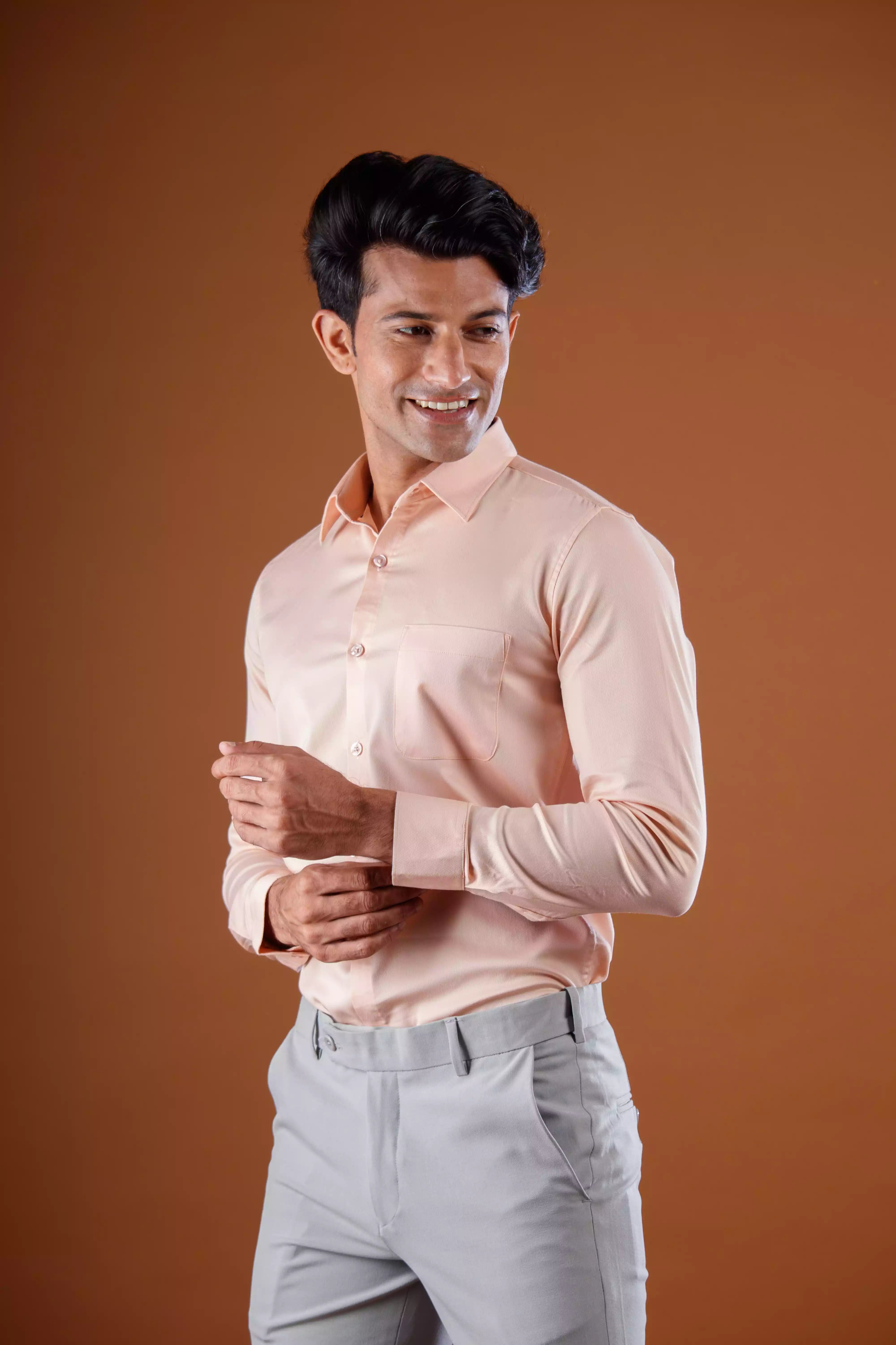 Nix Plain Shirt for Men In Pink Color
