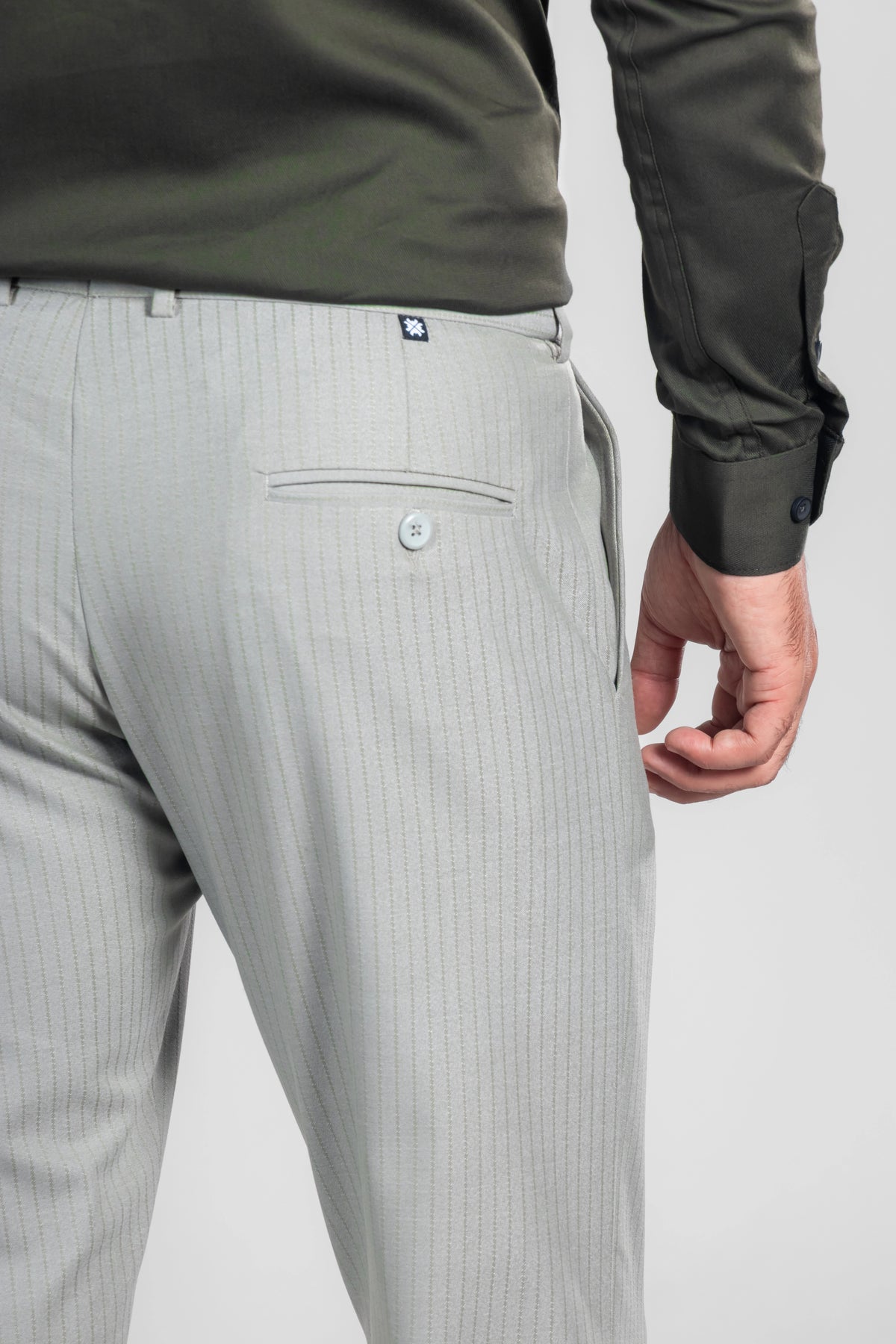 Ash Olive Soft Lining Flexiwaist Pant – Back view