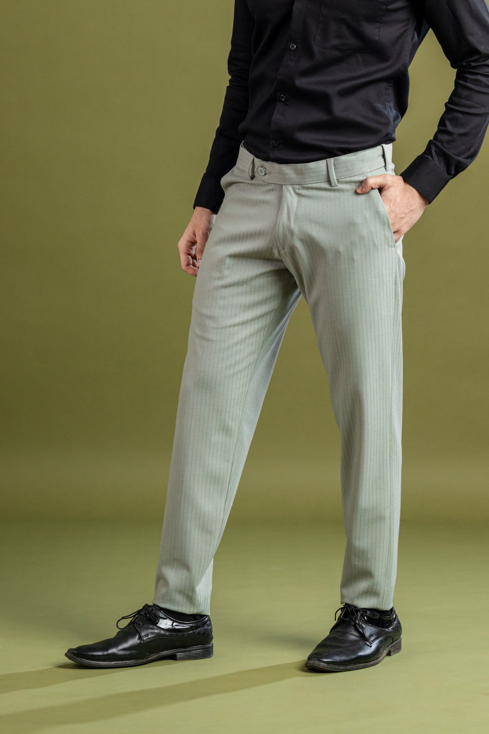 Ash Olive Soft Lining Flexiwaist Pant – Side view