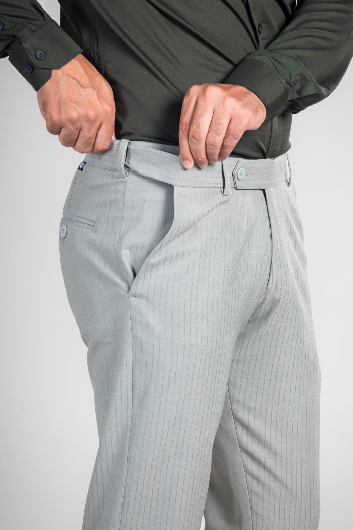 Ash Olive Soft Lining Flexiwaist Pant – Side view