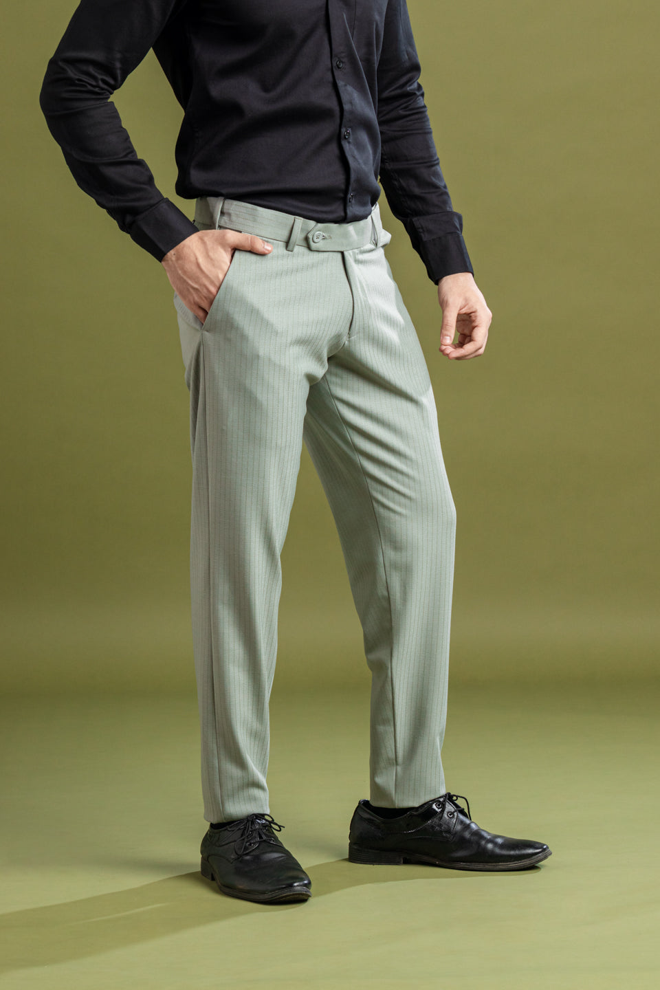 Ash Olive Soft Lining Flexiwaist Pant – Side view
