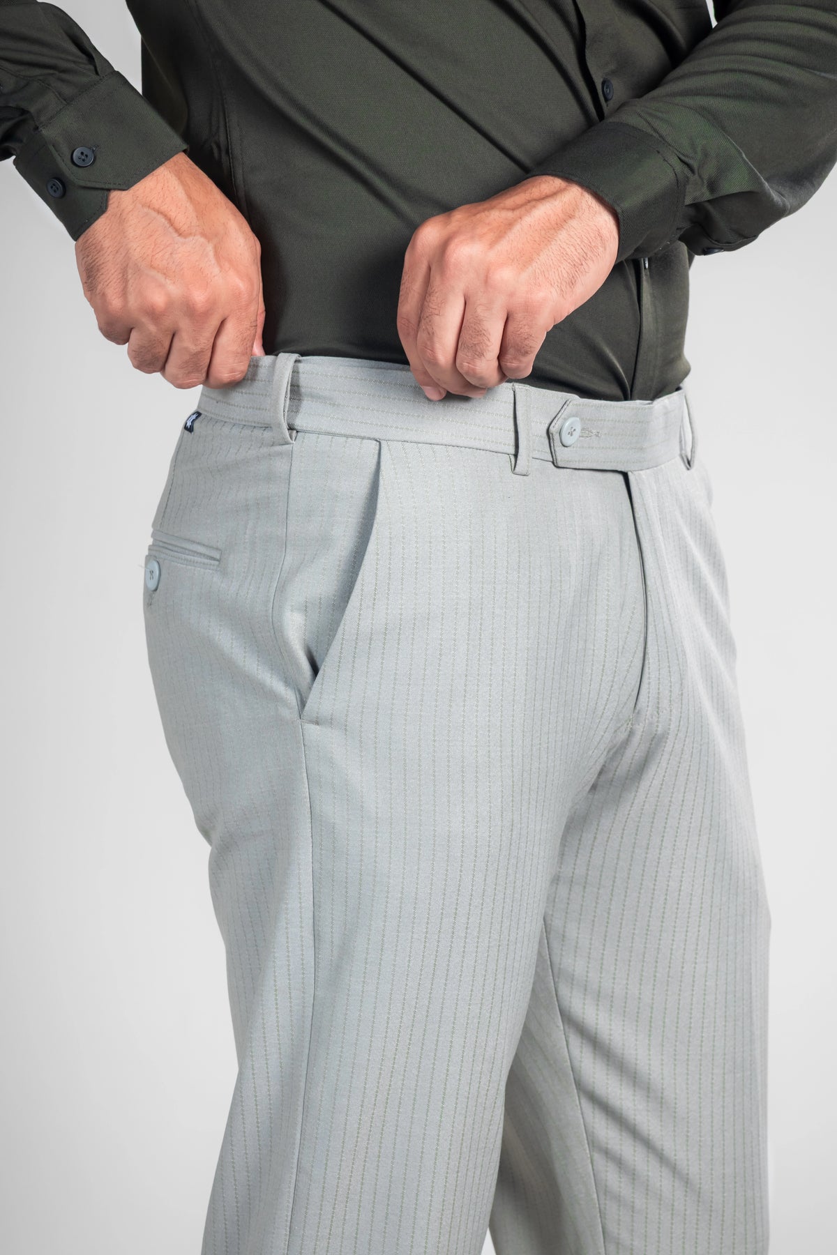 Ash Olive Soft Lining Flexiwaist Pant – Lifestyle view