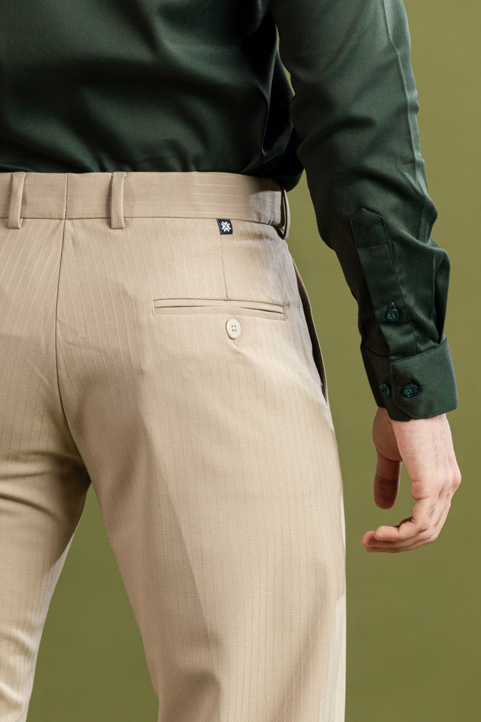 Soft Khaki Soft Lining Flexiwaist Pant – Back view