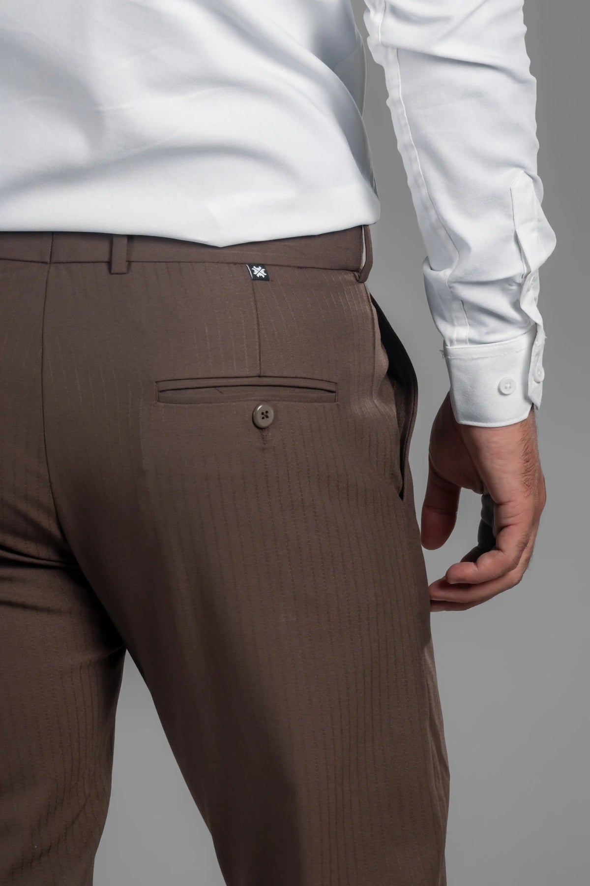 Walnut Brown Soft Lining Flexiwaist Pant – Back view