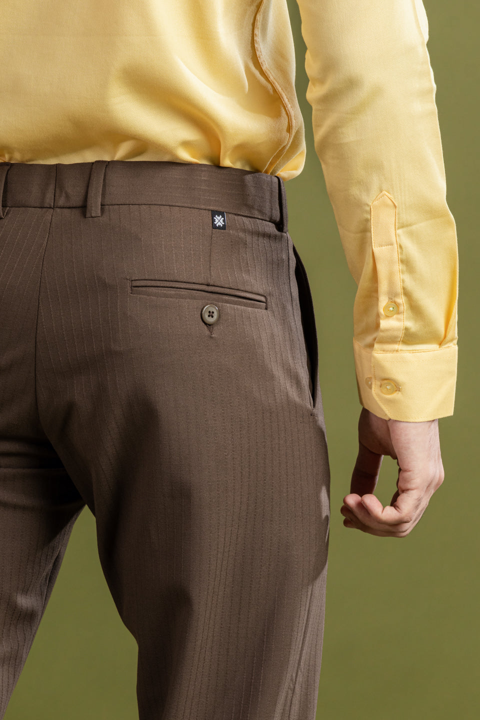 Walnut Brown Soft Lining Flexiwaist Pant – Back view