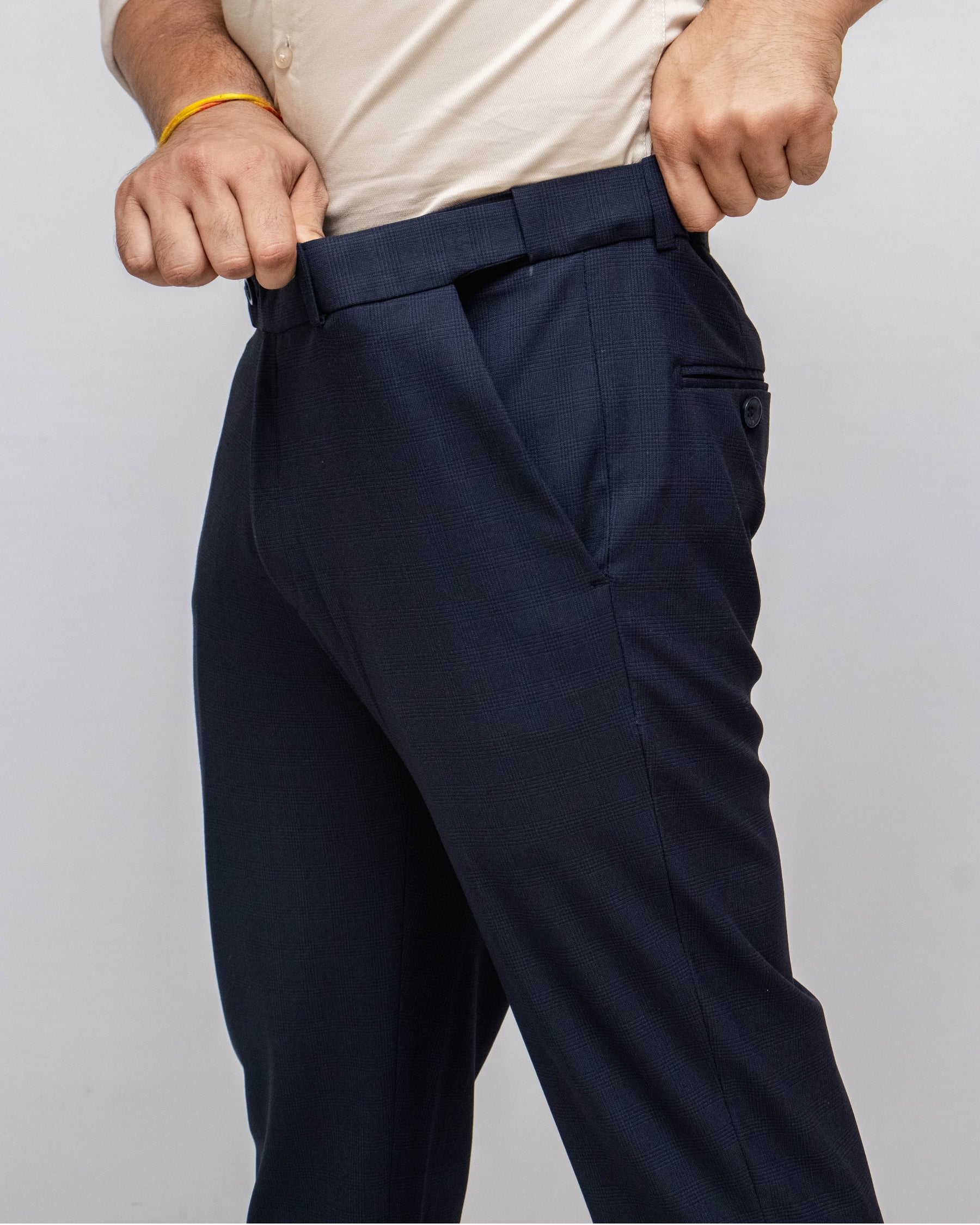 Solid Checks Flexiwaist Pant