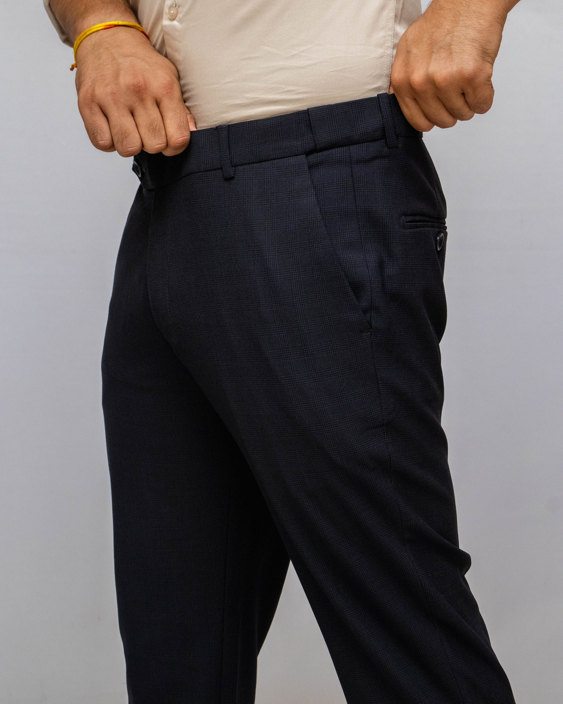 Solid Checks Flexiwaist Pant