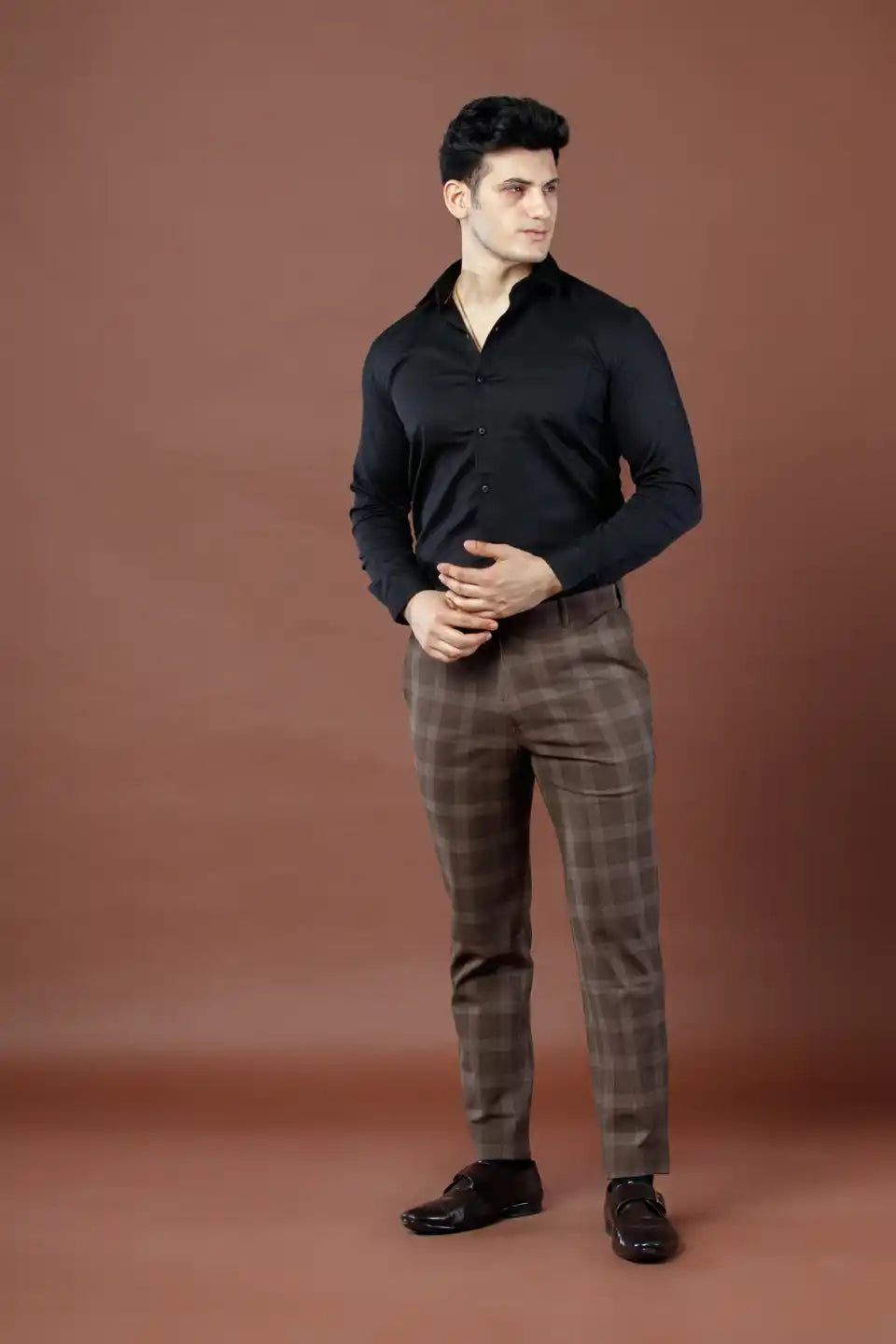 Men’s premium Standstorm Soho Checks Flexiwaist Pants - Lifestyle view