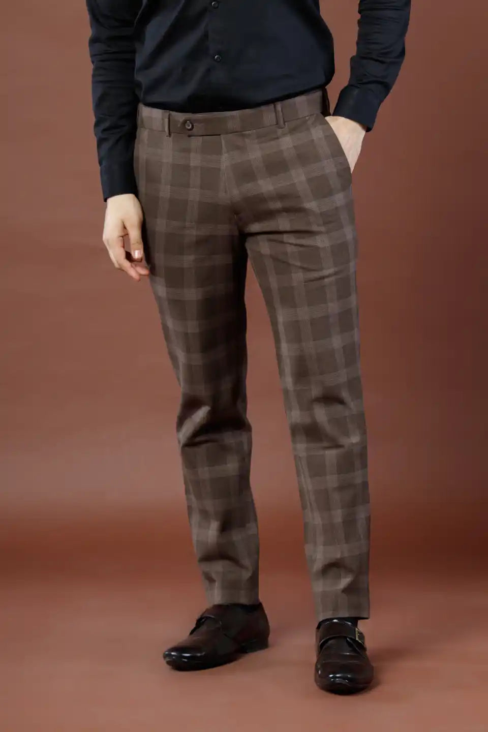Men’s premium Standstorm Soho Checks Flexiwaist Pants - Front view