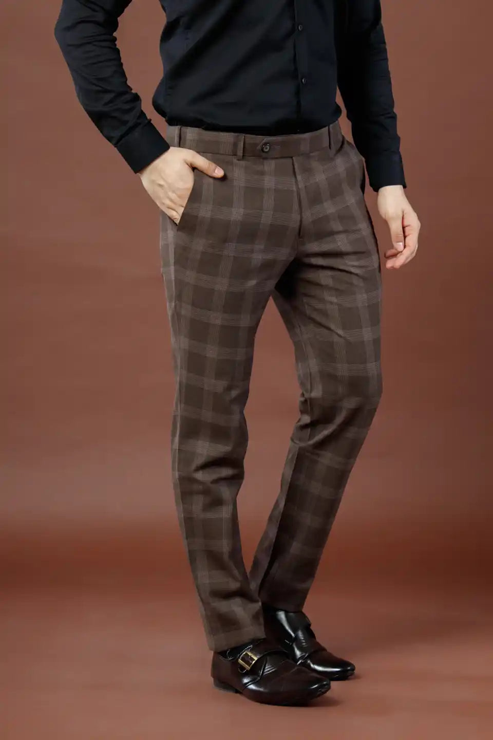 Men’s premium Standstorm Soho Checks Flexiwaist Pants - Front view