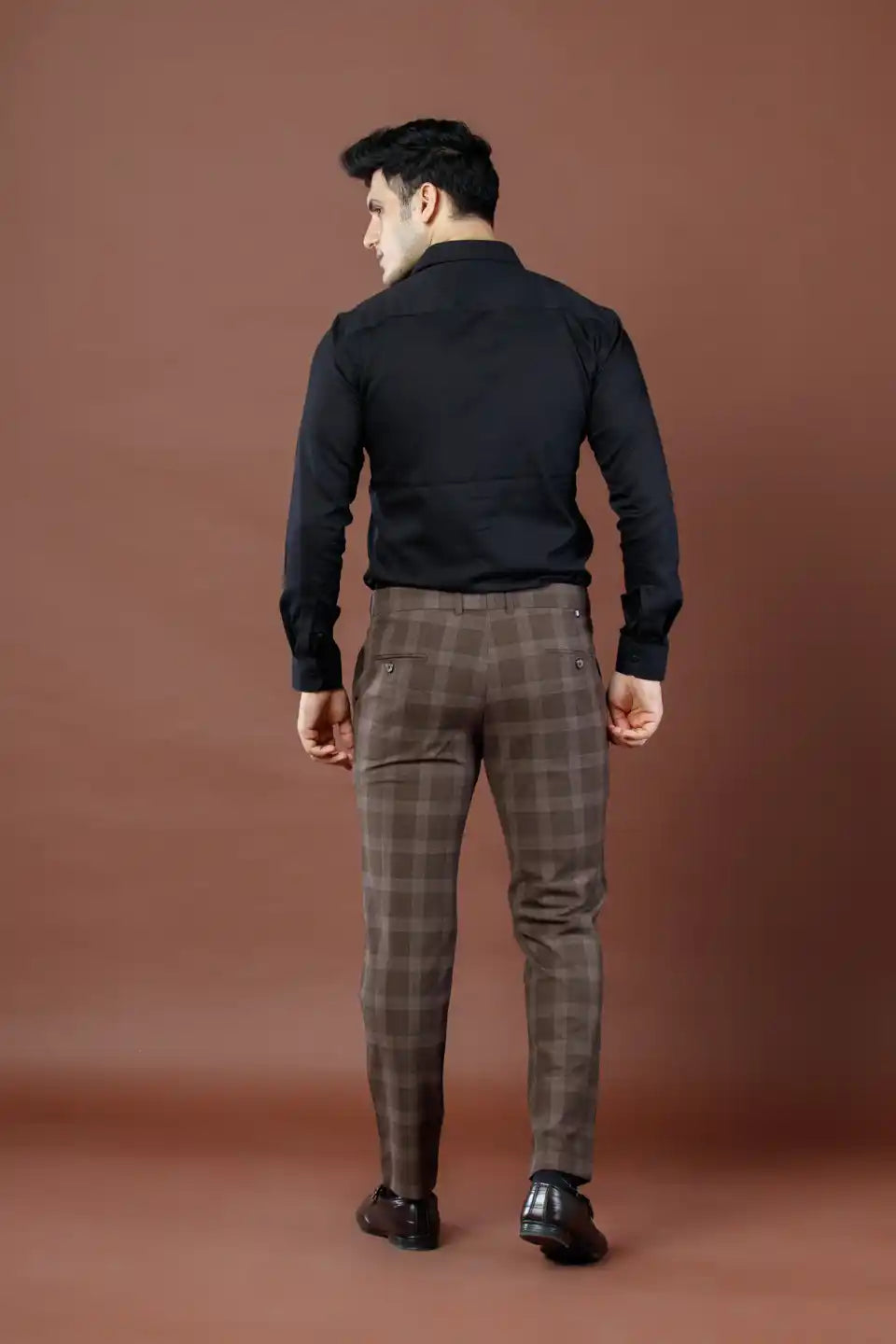 Men’s premium Standstorm Soho Checks Flexiwaist Pants - Back view