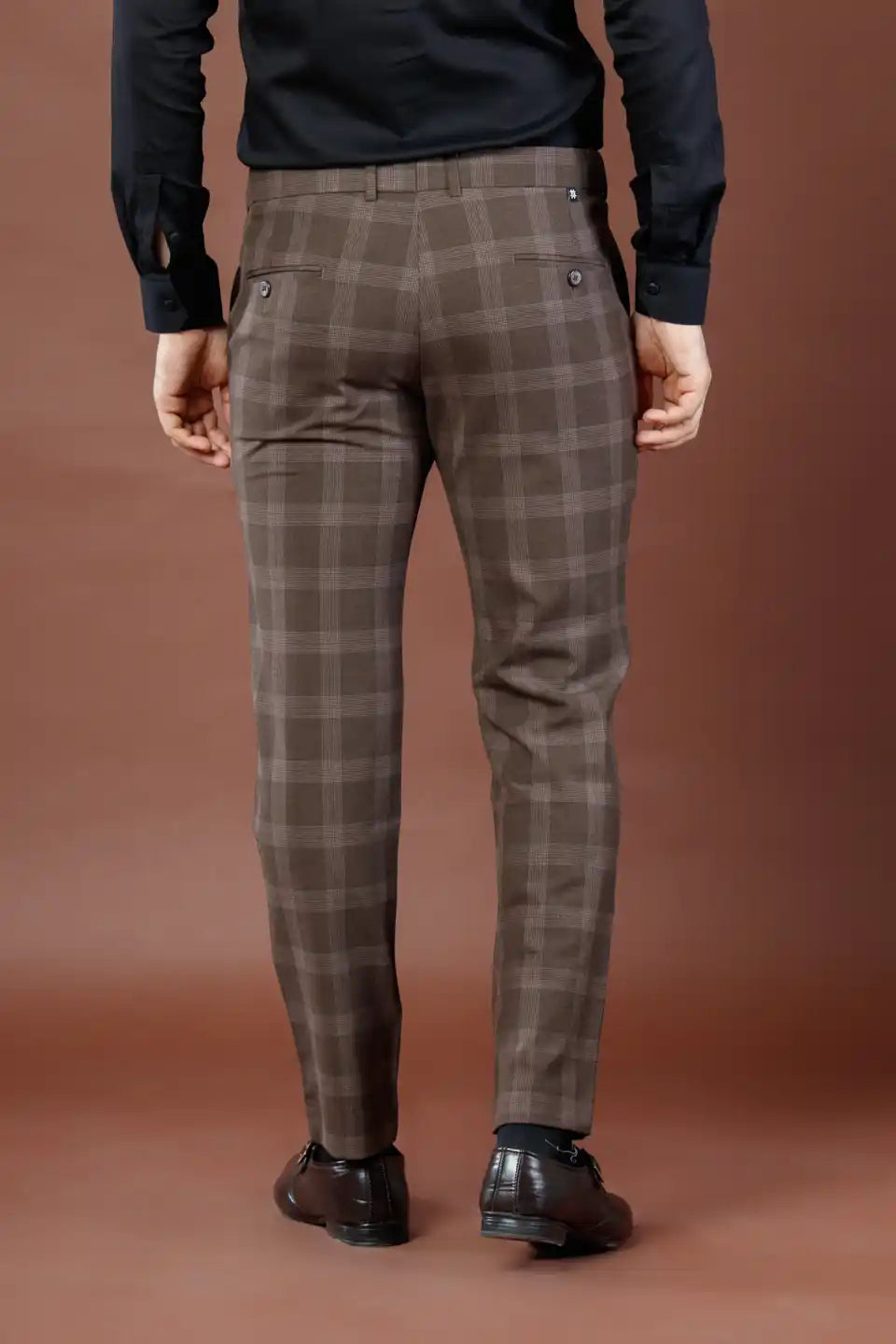 Men’s premium Standstorm Soho Checks Flexiwaist Pants - Back view