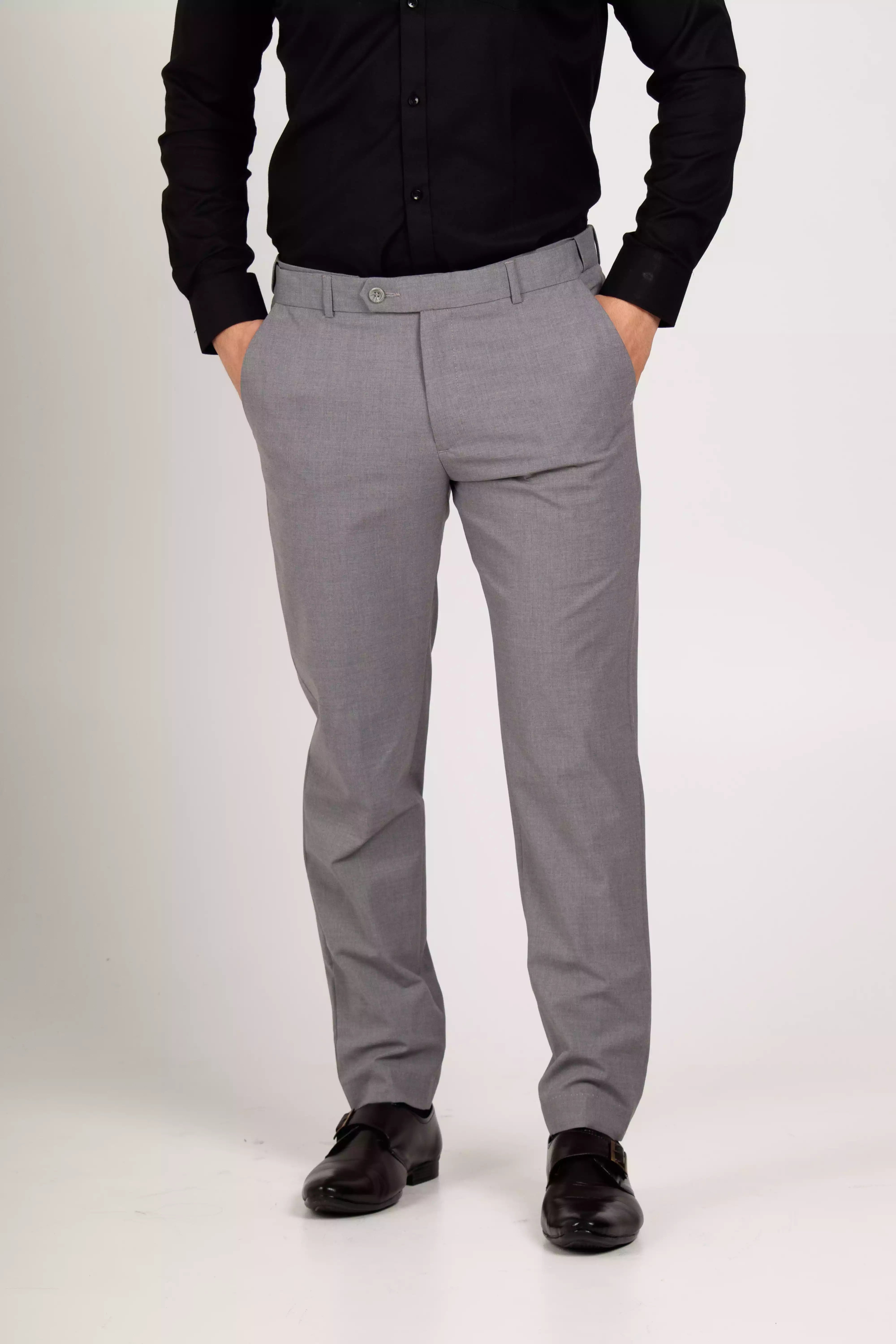 muffynn-flexiwaist-stretchable-pants-for-men in grey color